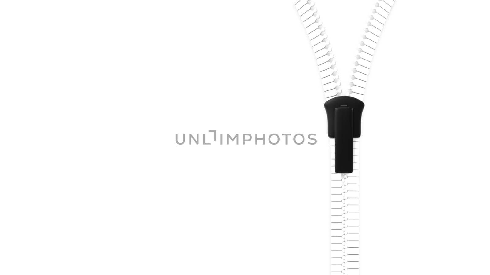 The open zipper, fastener, zip, buckle with clear background