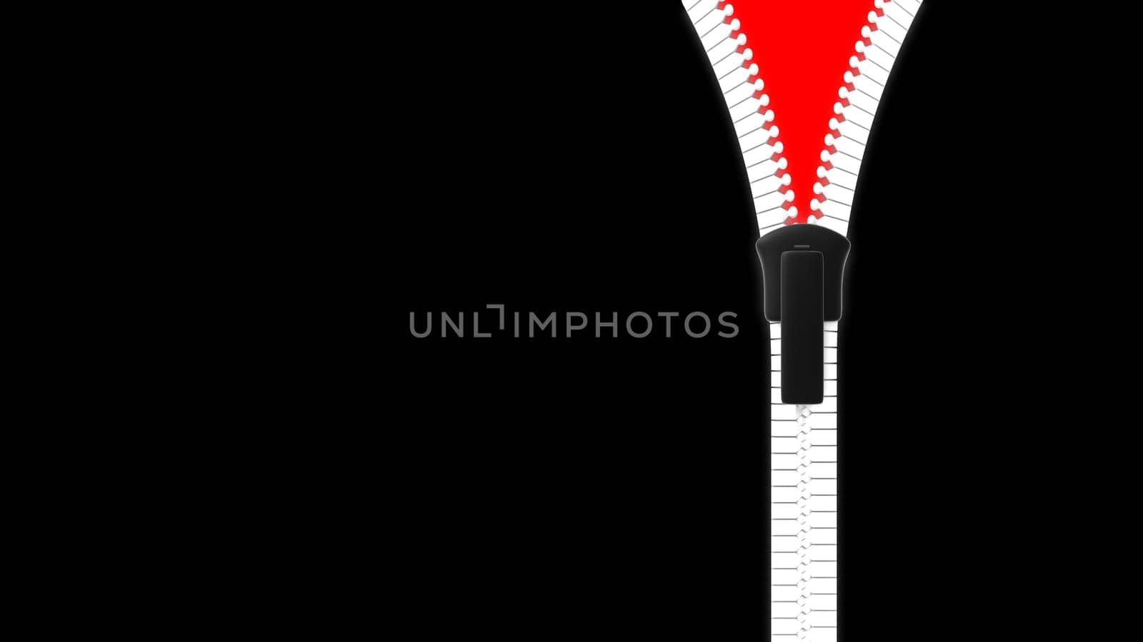 The open zipper, fastener, zip, buckle with clear background