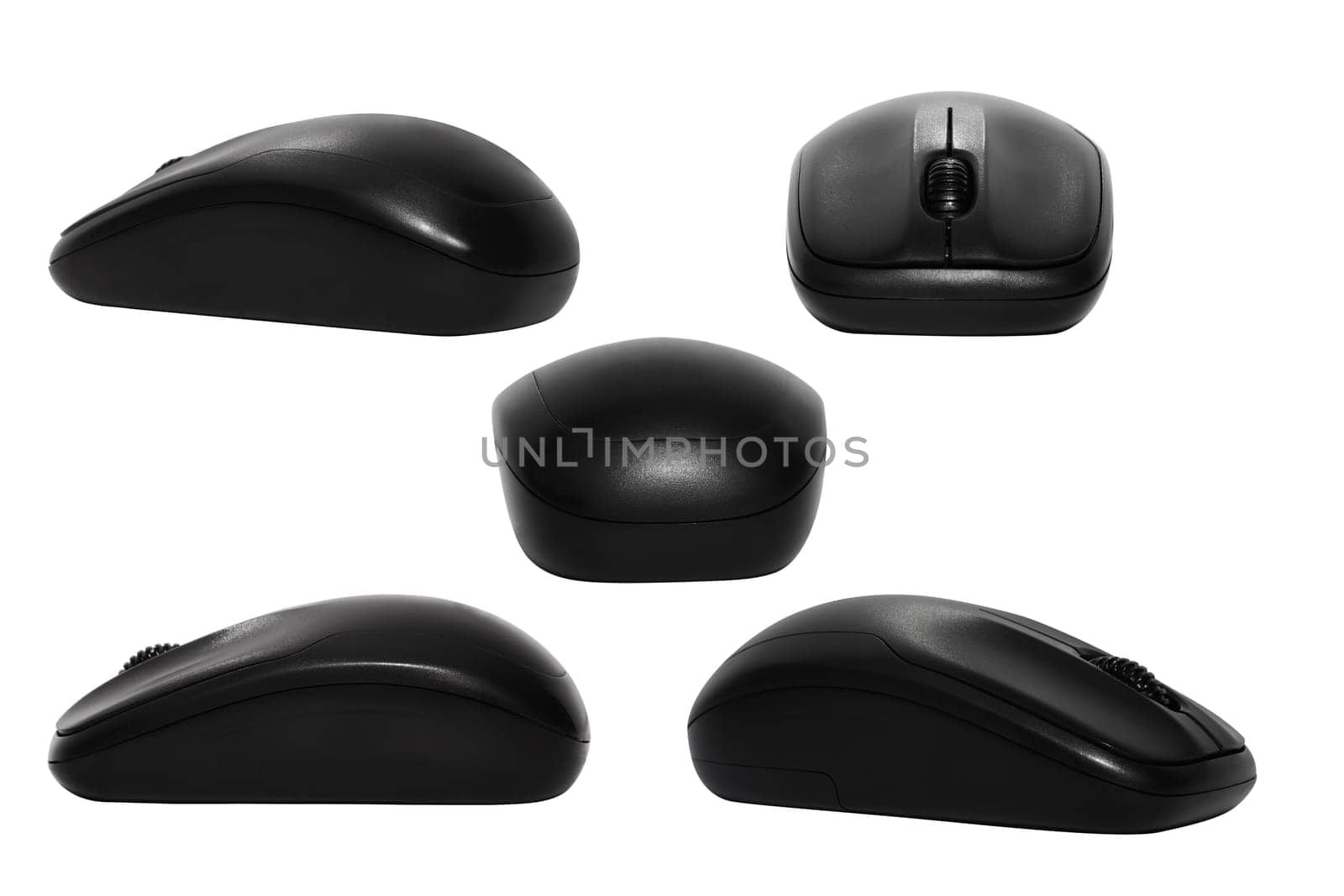 Collection of wireless mouse isolated over white background