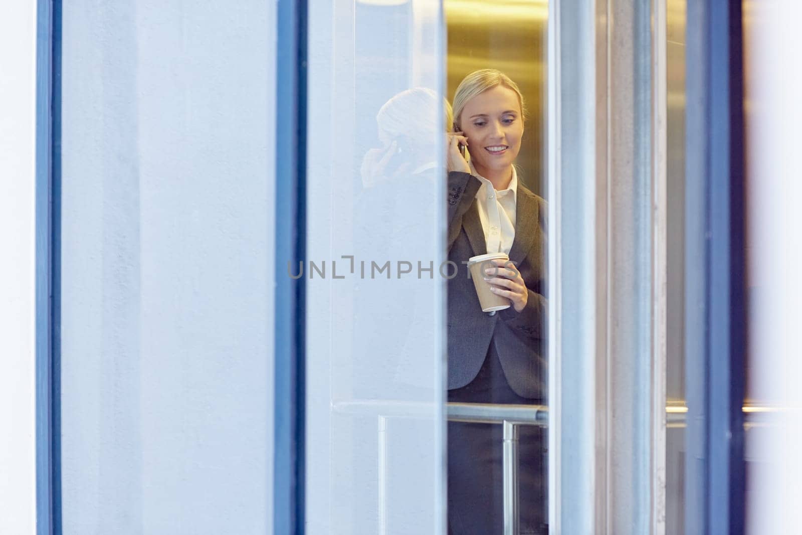 A young businesswoman talking on the phone