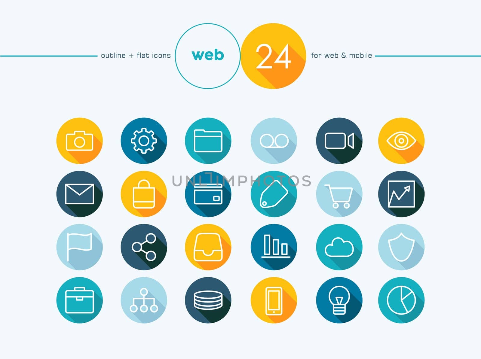 Web colorful flat icons line style set for web and mobile app. EPS10 vector file organized in layers for easy editing.
