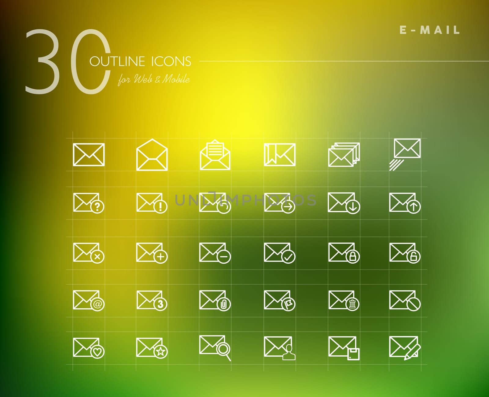 Emailing status line icons set for web and mobile app. EPS10 vector file organized in layers for easy editing.