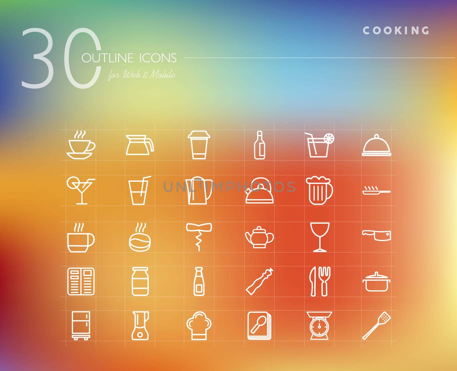 Cooking food line icons set for web and mobile app. EPS10 vector file organized in layers for easy editing.