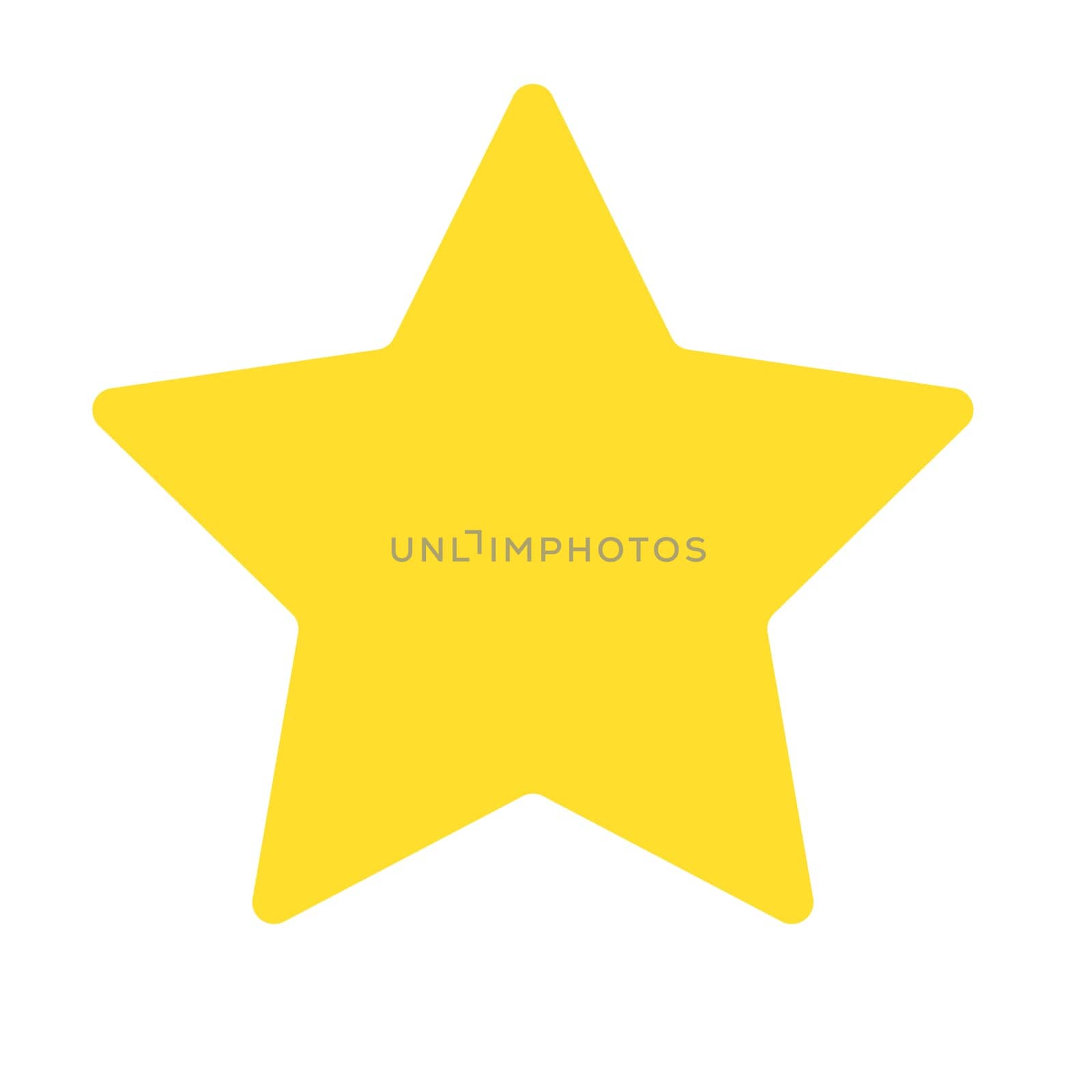 Isolated yellow star icon, ranking mark. Modern simple favorite sign, decoration symbol for website design, web button, mobile app.