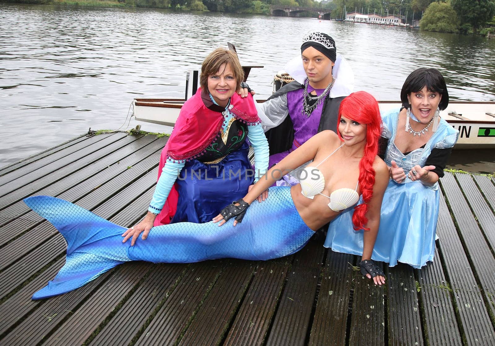 Franziska Menke,Julian F.M. Stoeckel,Micaela Schaefer ( Mermaid Arielle ) and Tanja Schumann ,. Dragon boat race in favor of Hamburg children's aid projects at the Hansa Rowing Club on the Alster Hamburg ,09.09.2017.