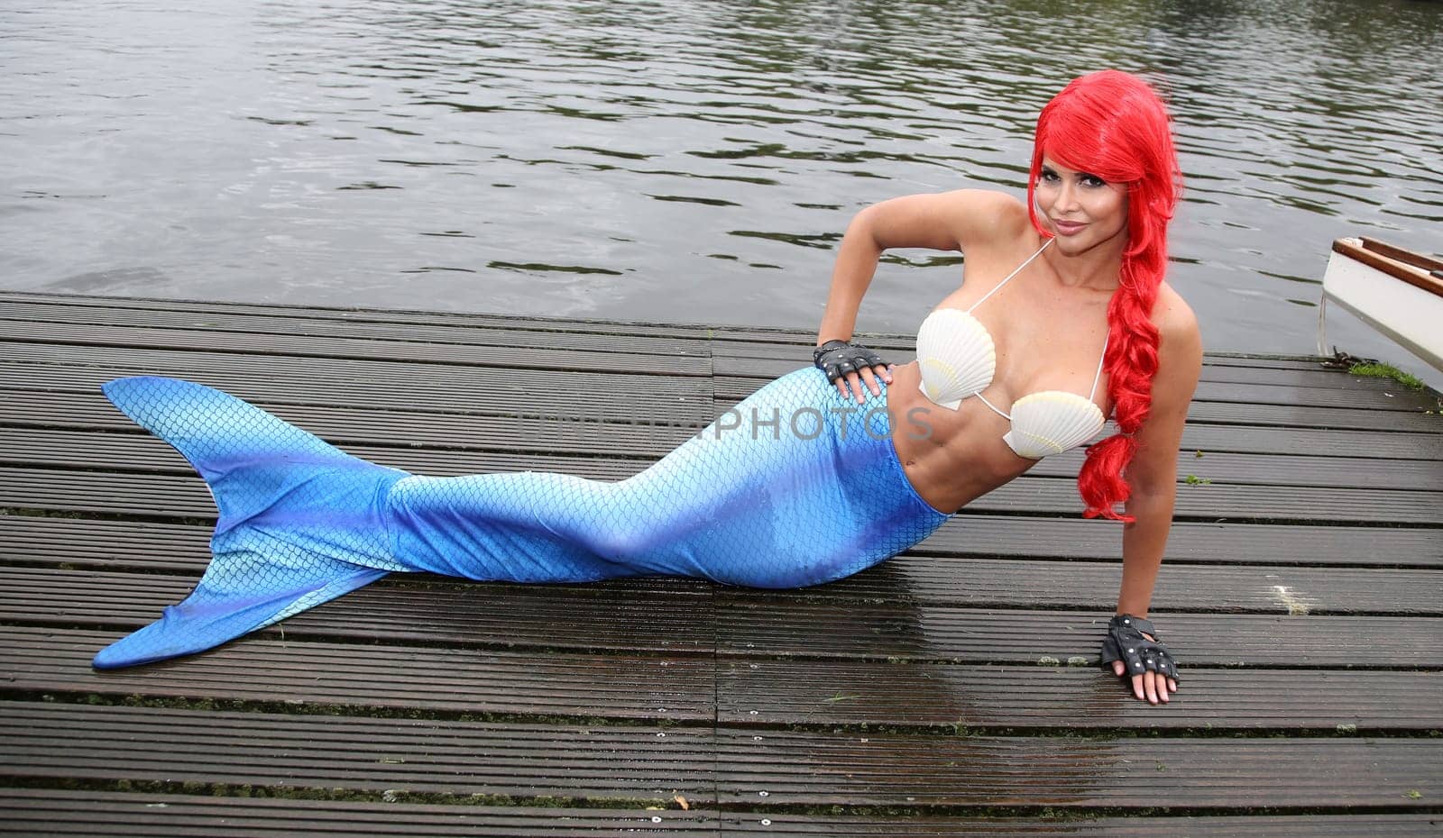 Micaela Schaefer ( Mermaid Arielle ) ,. Dragon boat race in favor of Hamburg children's aid projects at the Hansa Rowing Club on the Alster Hamburg ,09.09.2017.