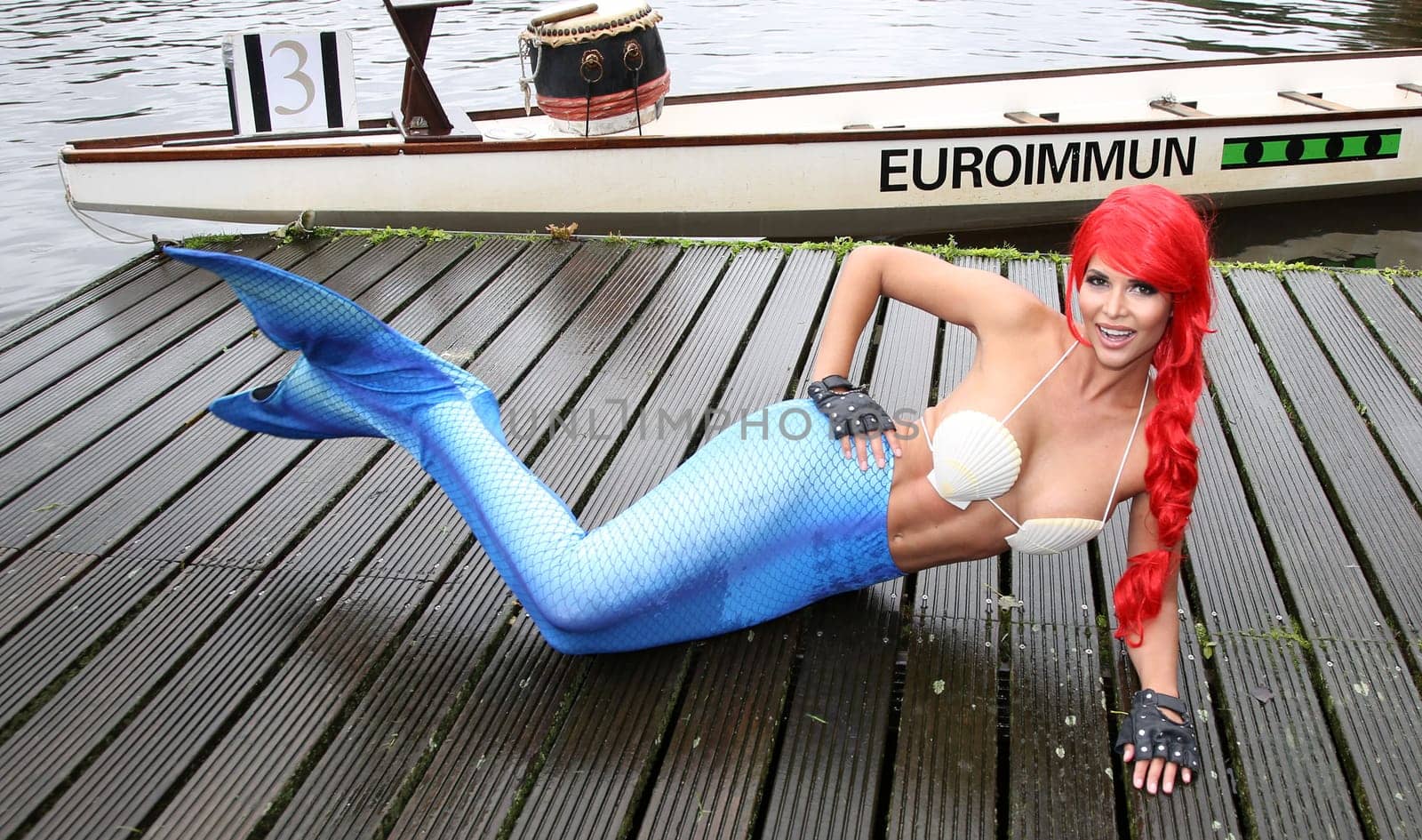 Micaela Schaefer ( Mermaid Arielle ) ,. Dragon boat race in favor of Hamburg children's aid projects at the Hansa Rowing Club on the Alster Hamburg ,09.09.2017.