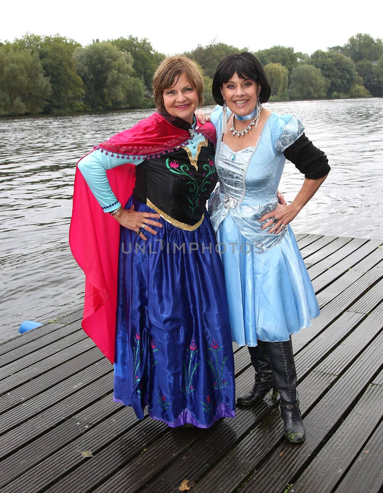Franziska Menke and Tanja Schumann as Disney character ,. Dragon boat race in favor of Hamburg children's aid projects at the Hansa Rowing Club on the Alster Hamburg ,09.09.2017.