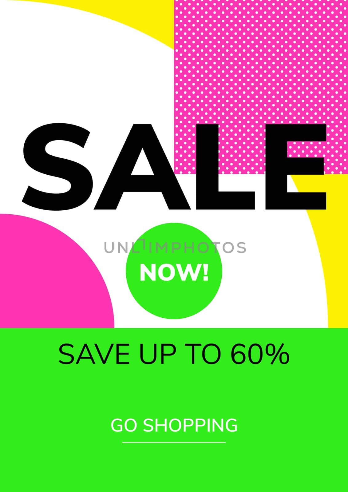 Minimal geometric poster tamplate in flat scandinavian graphic design style