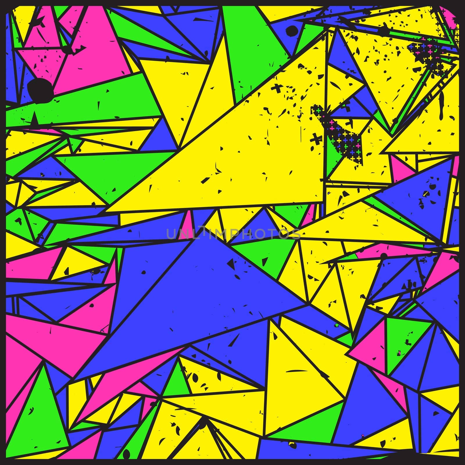 Artistic decorative geometric grunge background with colorful pattern