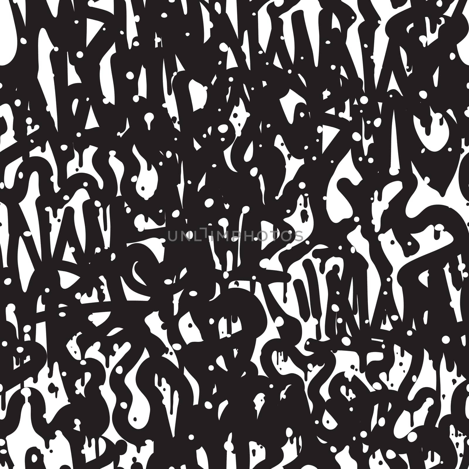 Vector tags seamless pattern. Fashion graffiti hand drawing texture, street art retro style vintage design for t-shirt skateboard textile wrapping paper in black white