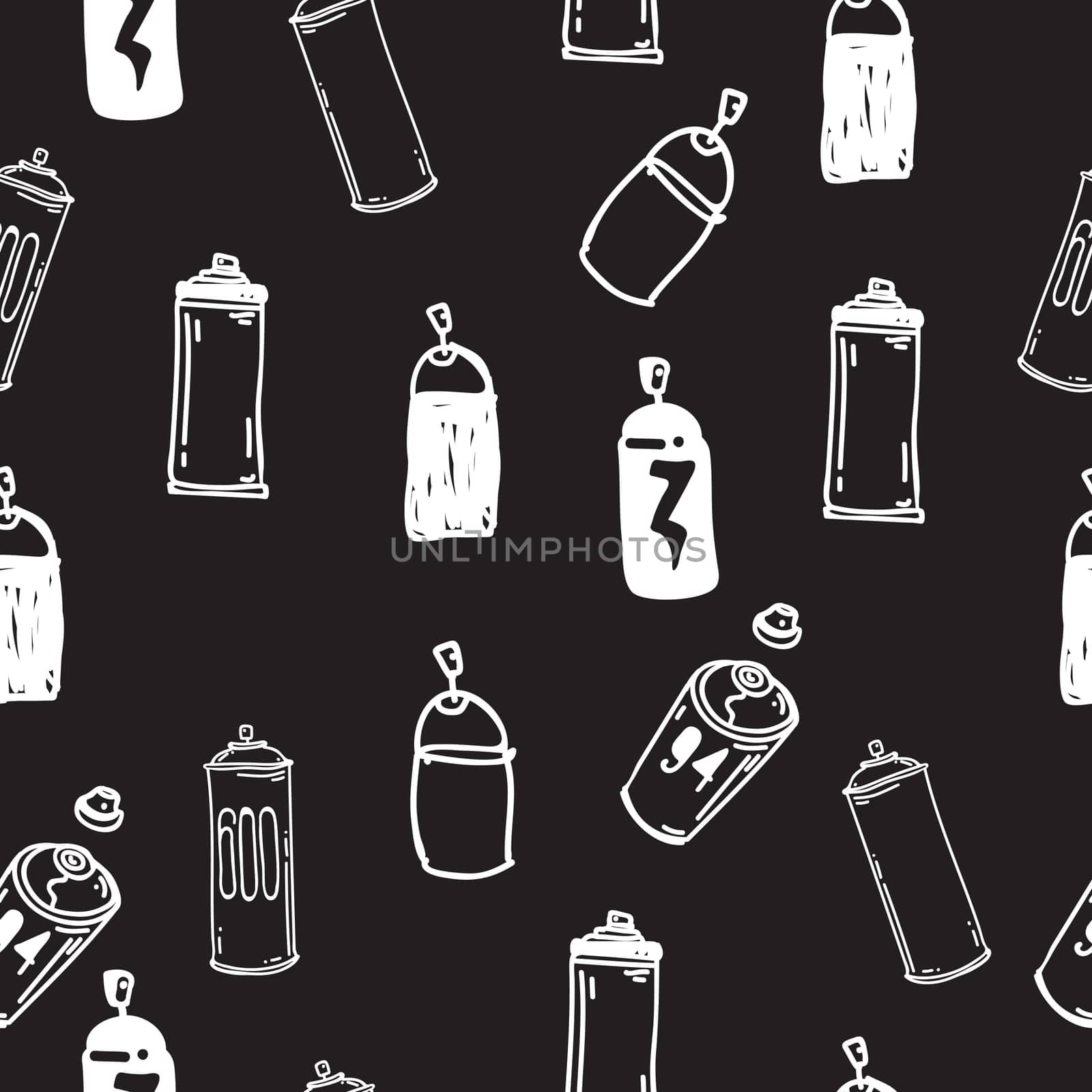 Vector tags seamless pattern. Fashion black and white graffiti hand drawing design texture in hip hop street art style for t-shirt skateboard textile
