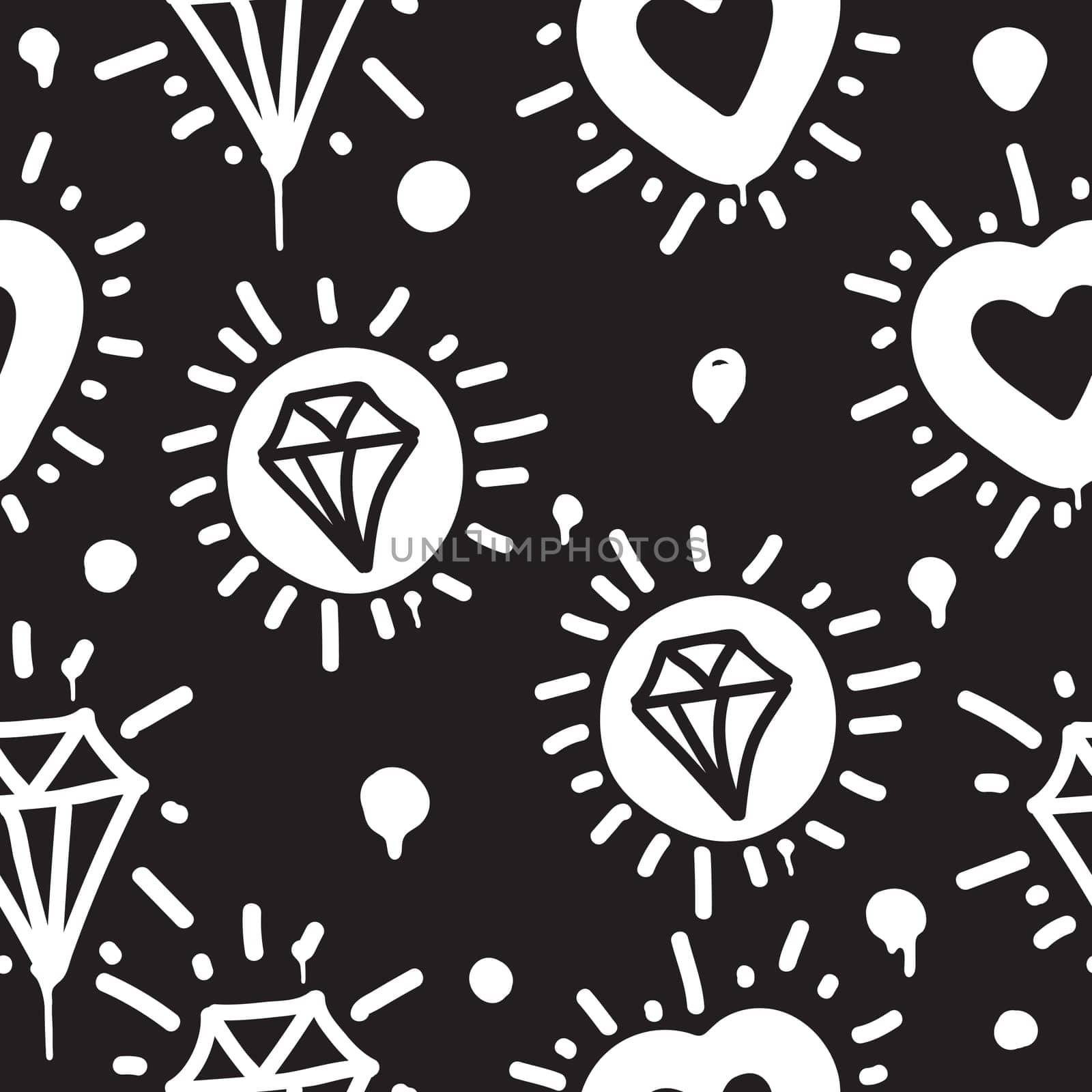 Vector tags seamless pattern. Fashion black and white graffiti hand drawing design texture in hip hop street art style for t-shirt skateboard textile