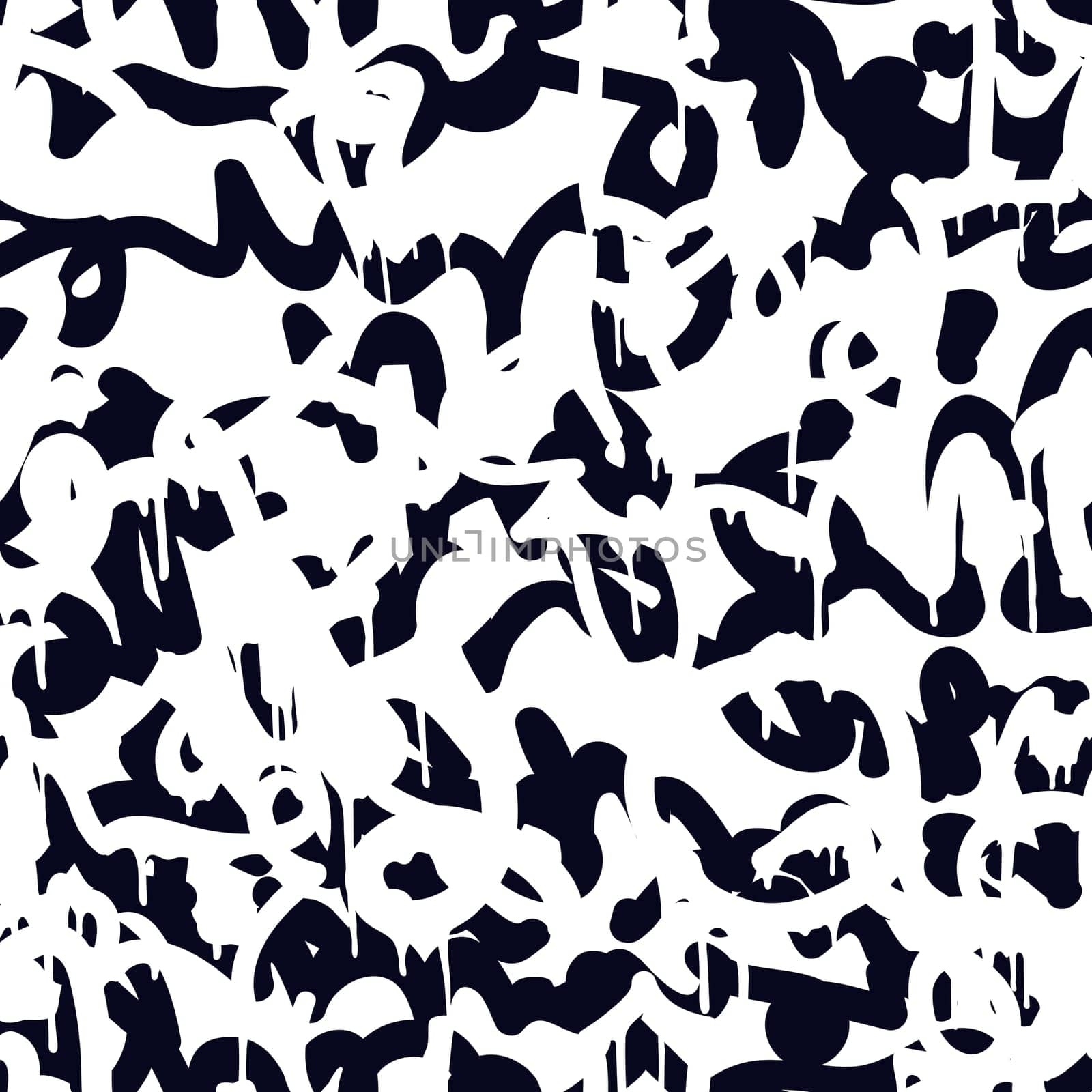 Vector tags seamless pattern. Fashion black and white graffiti hand drawing design texture in hip hop street art style for t-shirt skateboard textile