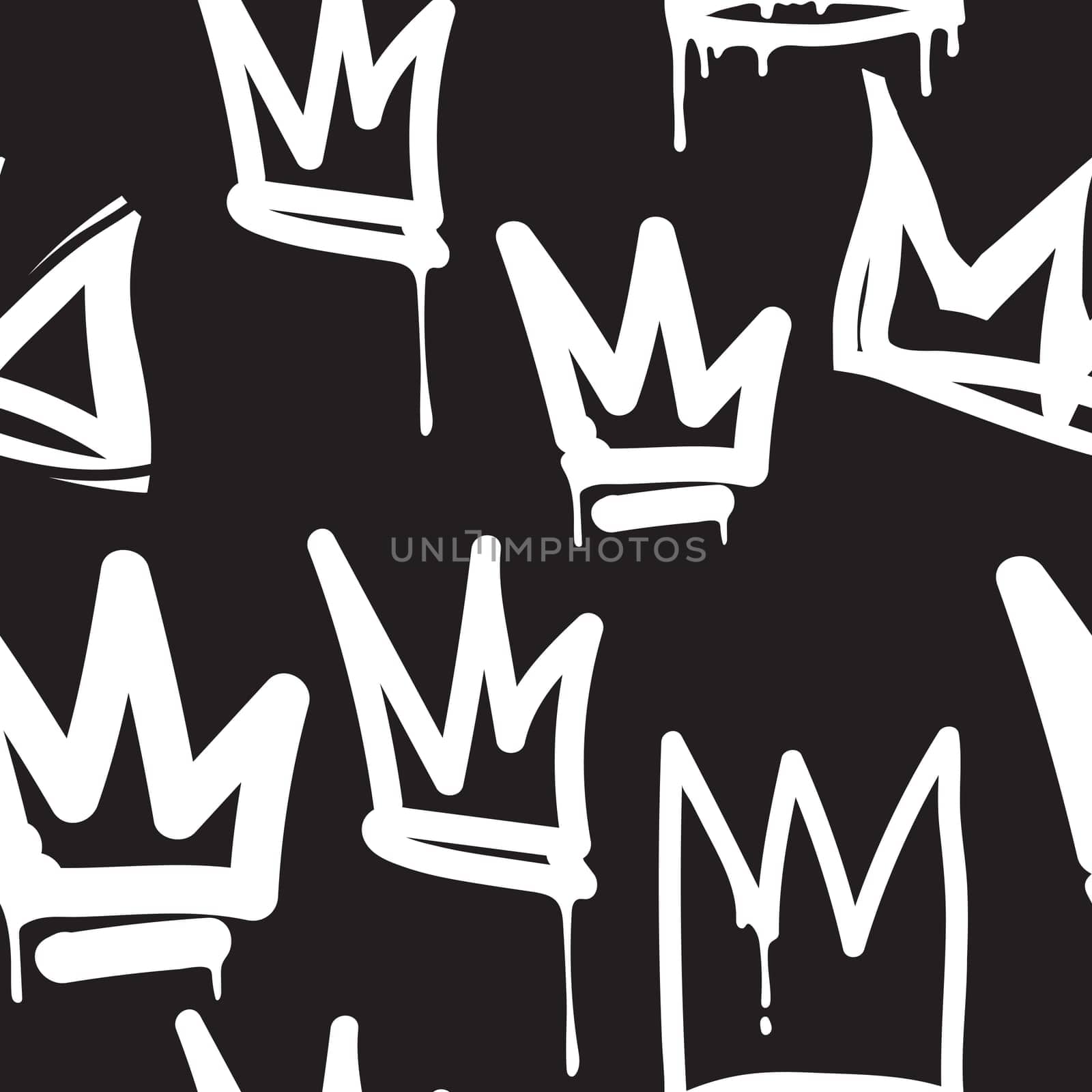 Vector tags seamless pattern. Fashion black and white graffiti hand drawing design texture in hip hop street art style for t-shirt skateboard textile