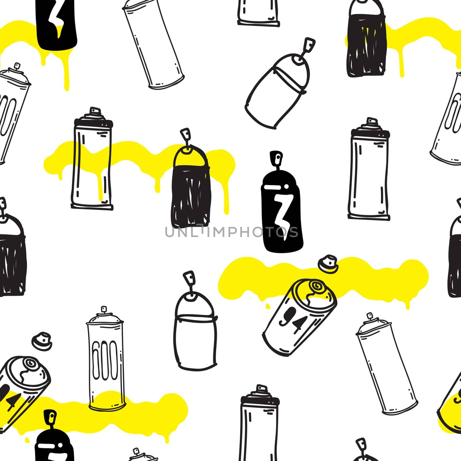 Vector tags seamless pattern. Fashion black and white graffiti hand drawing design texture in hip hop street art style for t-shirt skateboard textile
