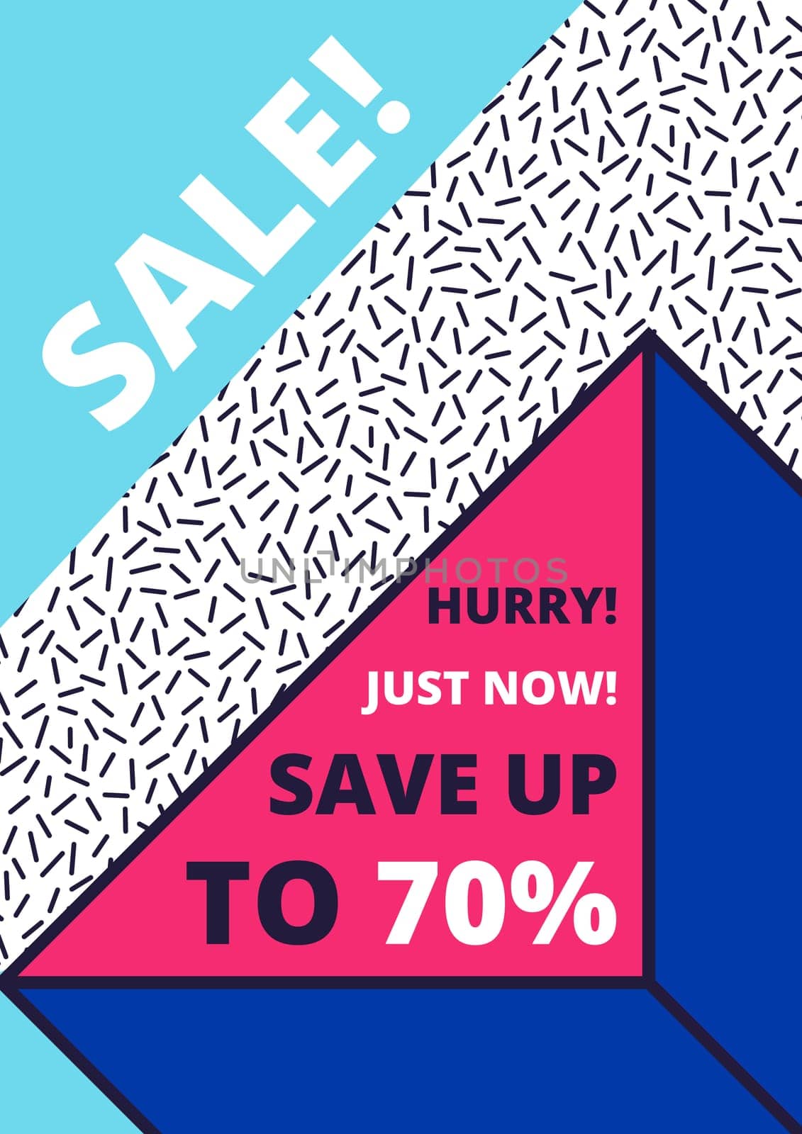 Flat design sale website banner template. Bright colorful vector illustrations for social media, posters, email, print, ads designs, promotional material. Yellow Pink Blue black and white