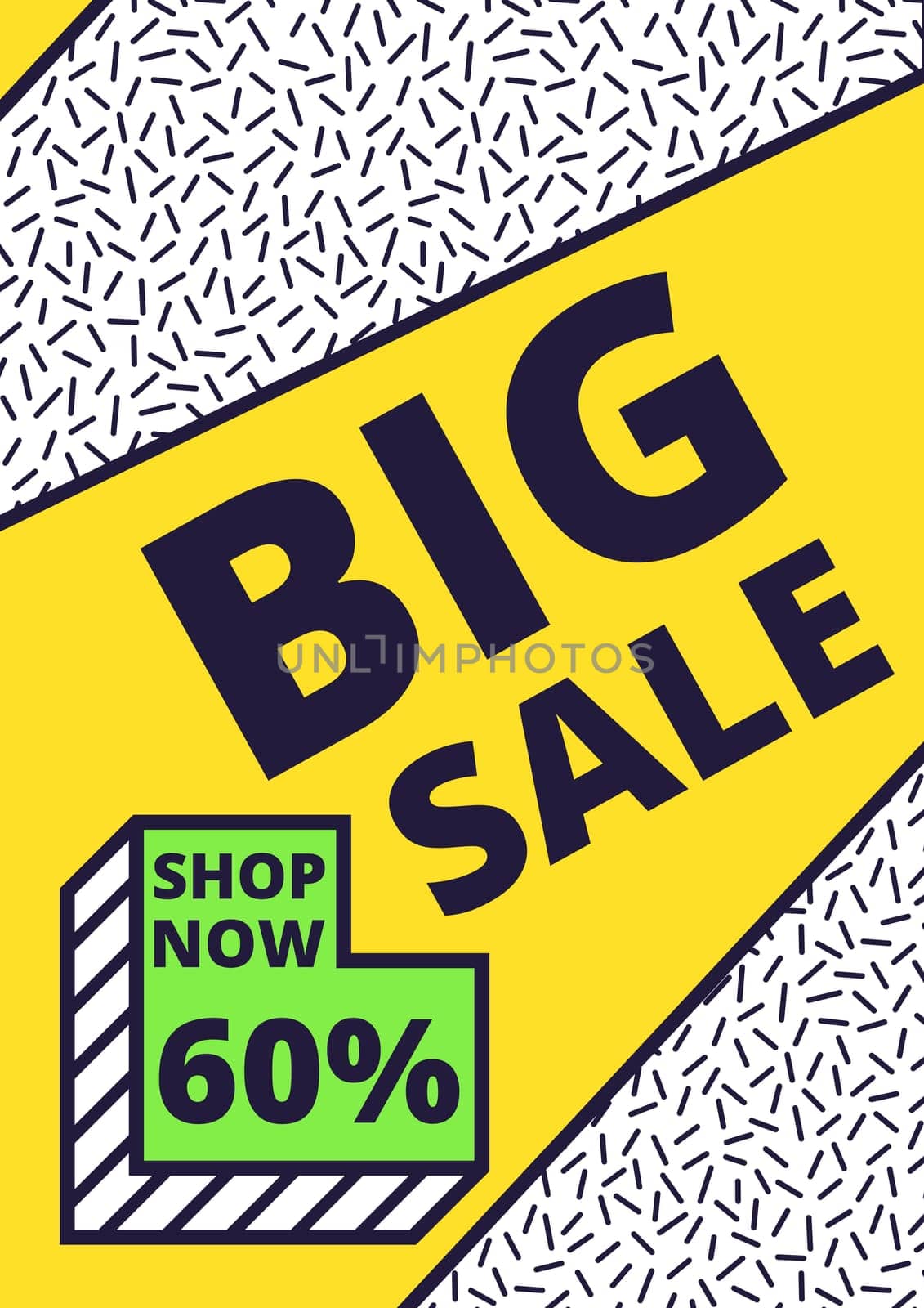 Flat design sale website banner template. Bright colorful vector illustrations for social media, posters, email, print, ads designs, promotional material. Yellow Pink Blue black and white