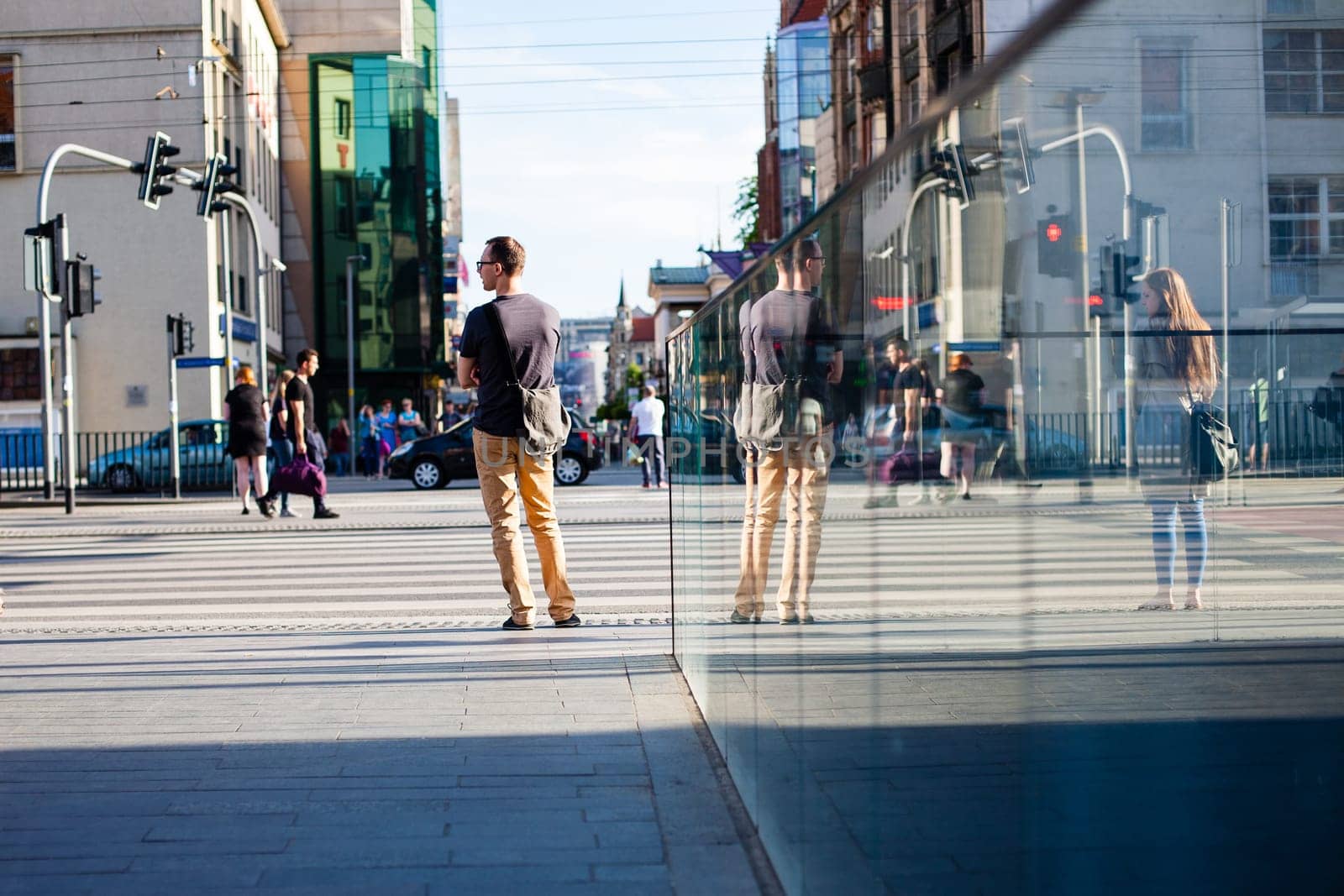City life in the small Polish city of Wroclaw