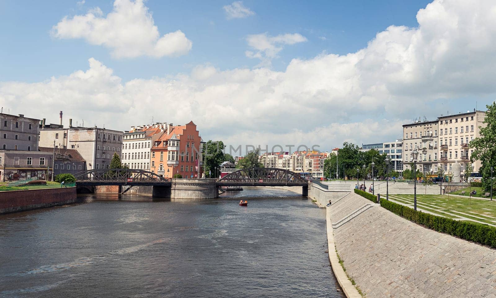 Panorama of the historical part of the Polish city of Wroclaw