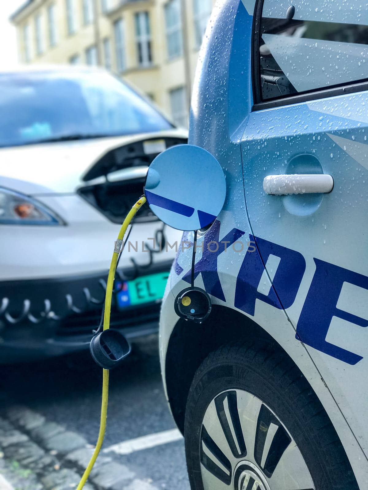 Oslo, Norway - 07 June 2017: Electric car charging station. Eco automobile that sparked a revolution