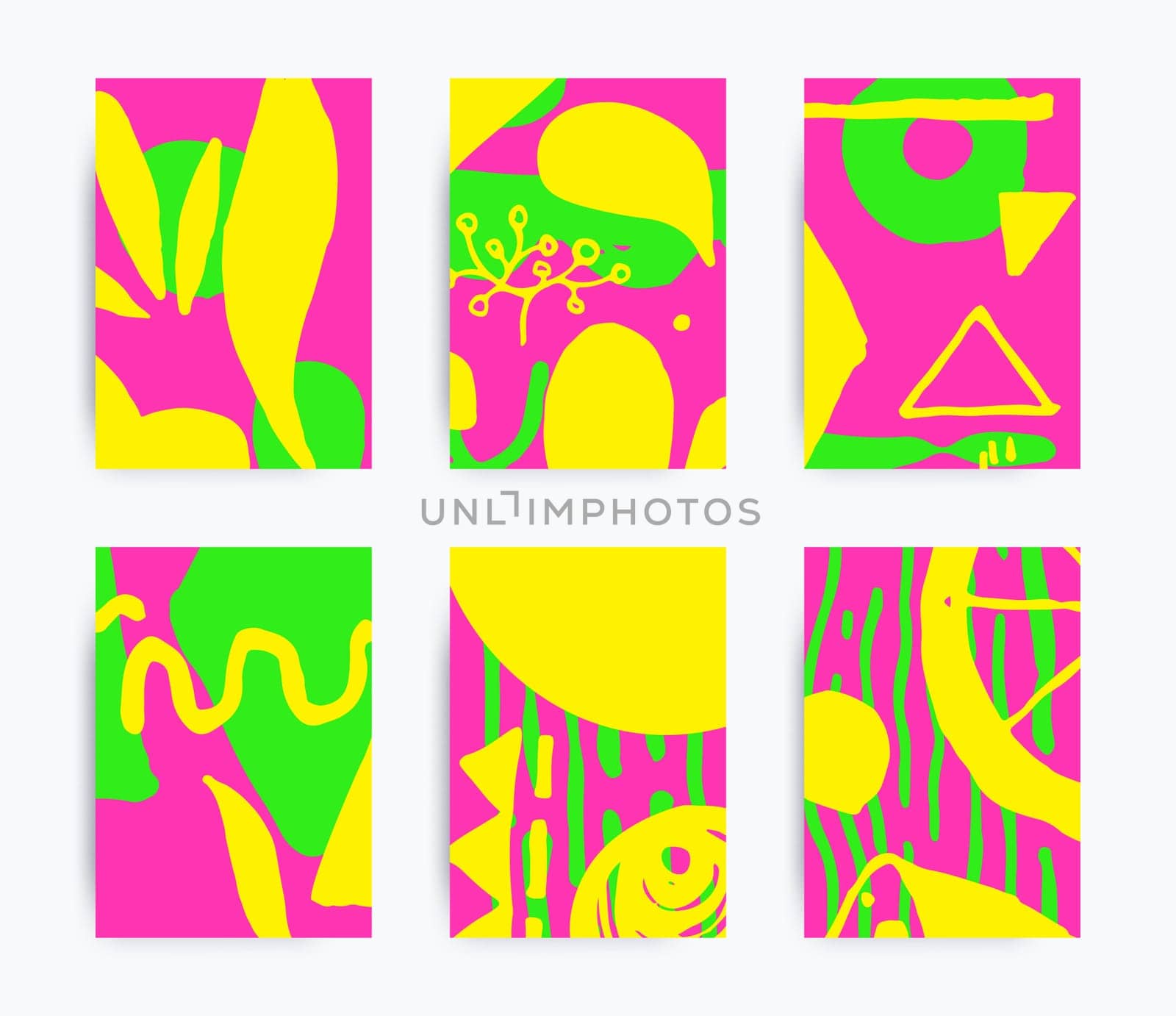 Simple decorative handmade backgrounds for design project, cover with isolated elements in clipping mask