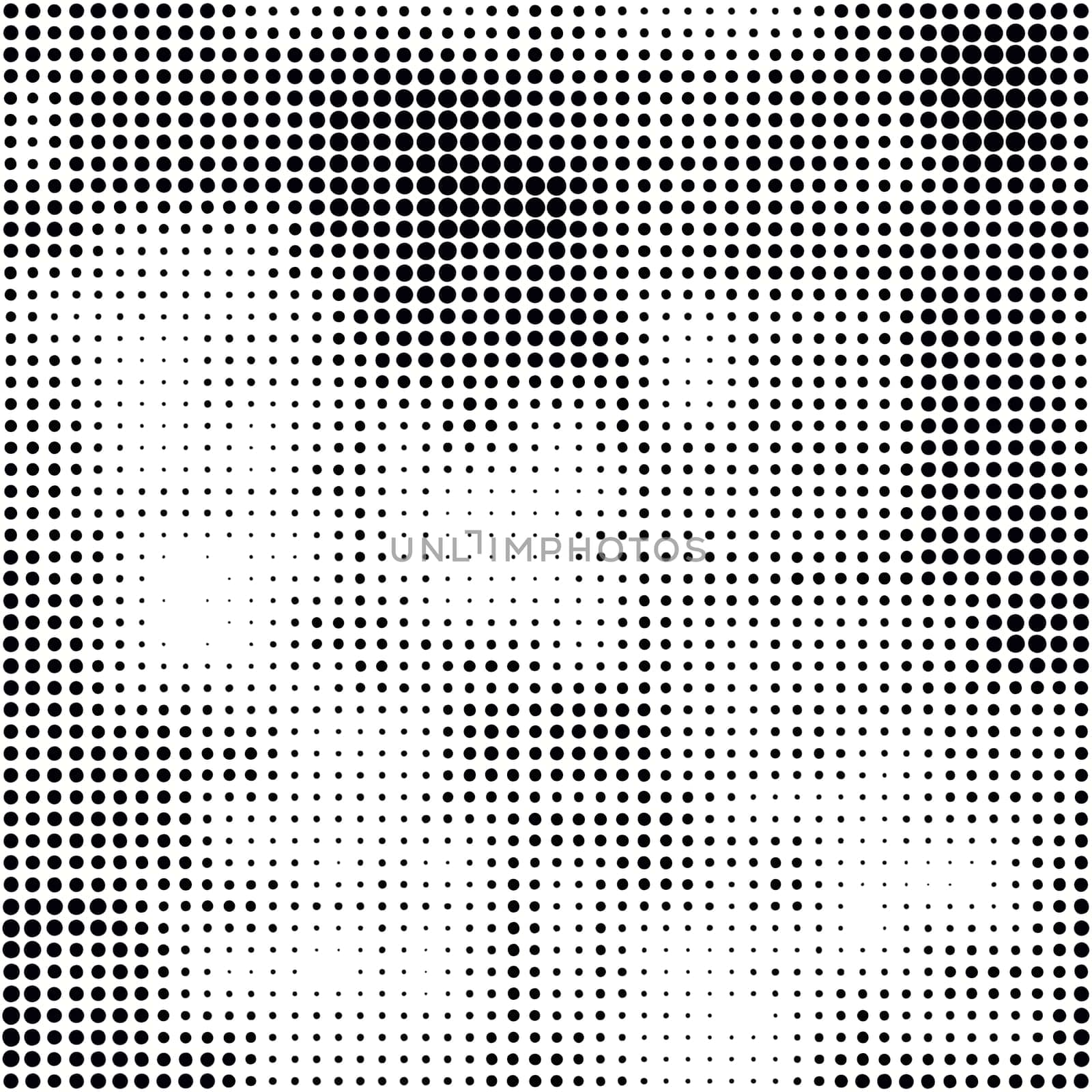 Modern seamless pattern with dots transition halftone in black and white