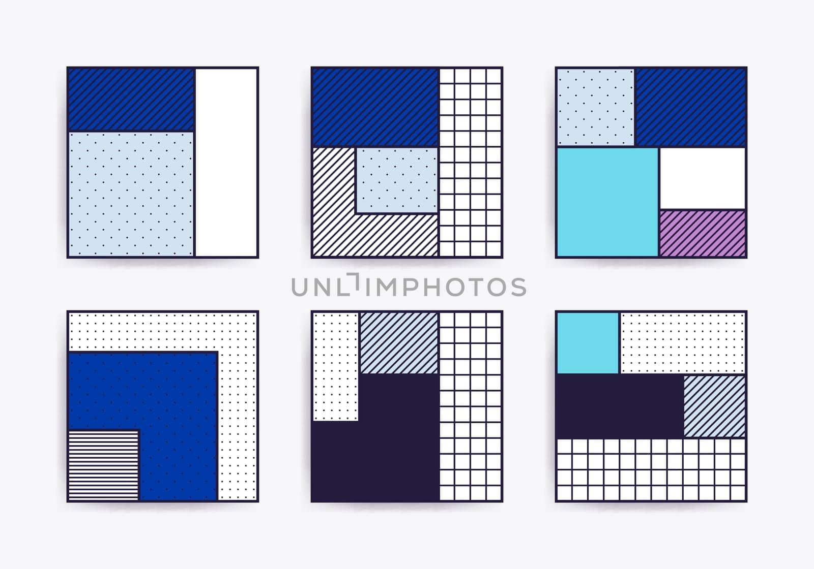 Collection with trendy backgrounds for your project, animation, advertisement, commercial banner, flyer, sale, frame. Simple poster, patches, badges in mix neo memphis, pop art style
