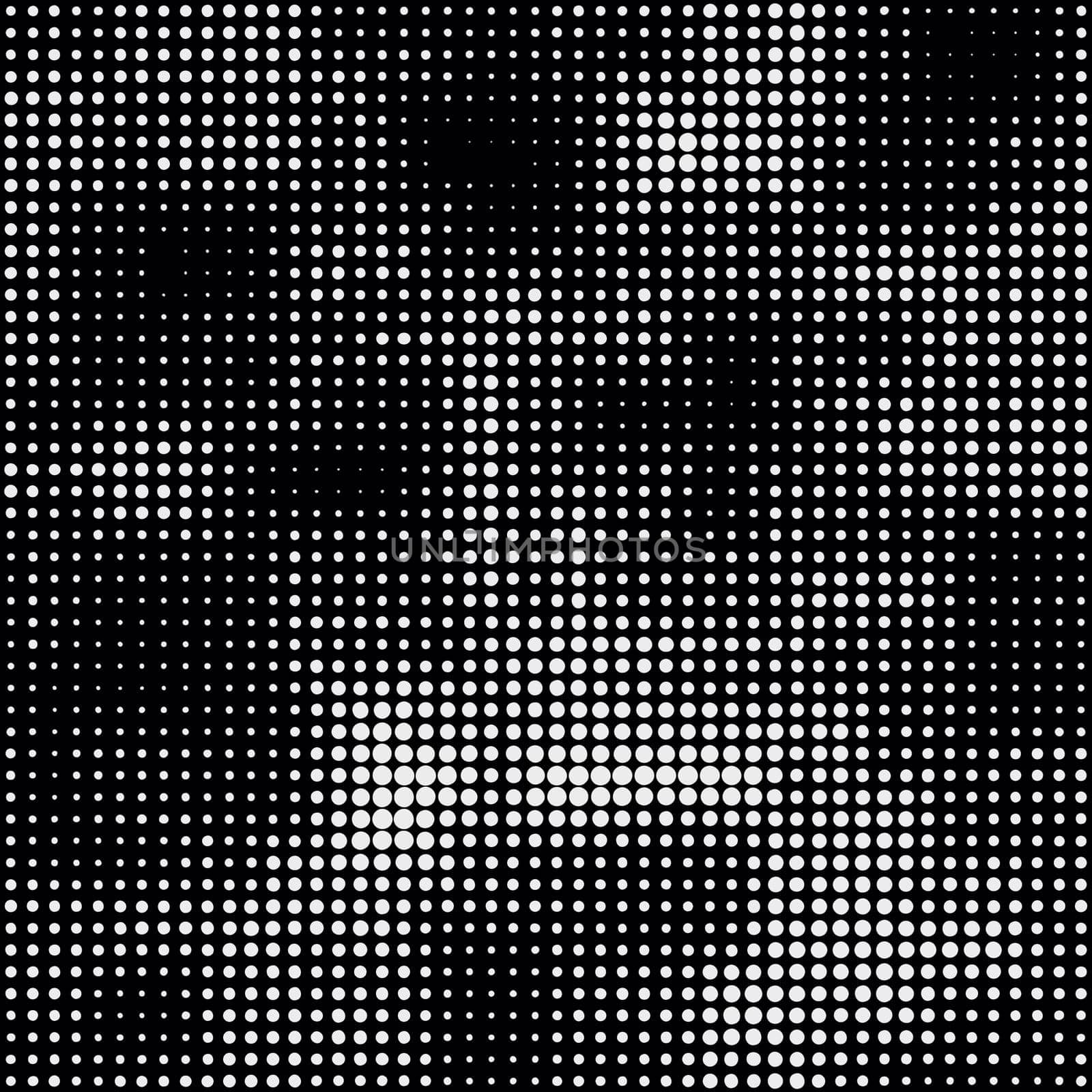 Modern seamless pattern with dots transition halftone in black and white