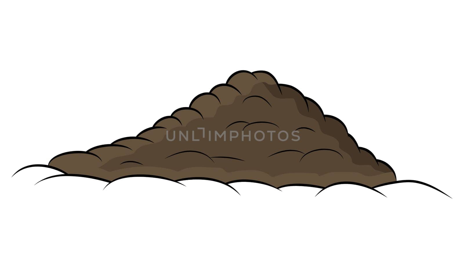 Pile of ground, heap of soil - vector illustration isolated on white background.