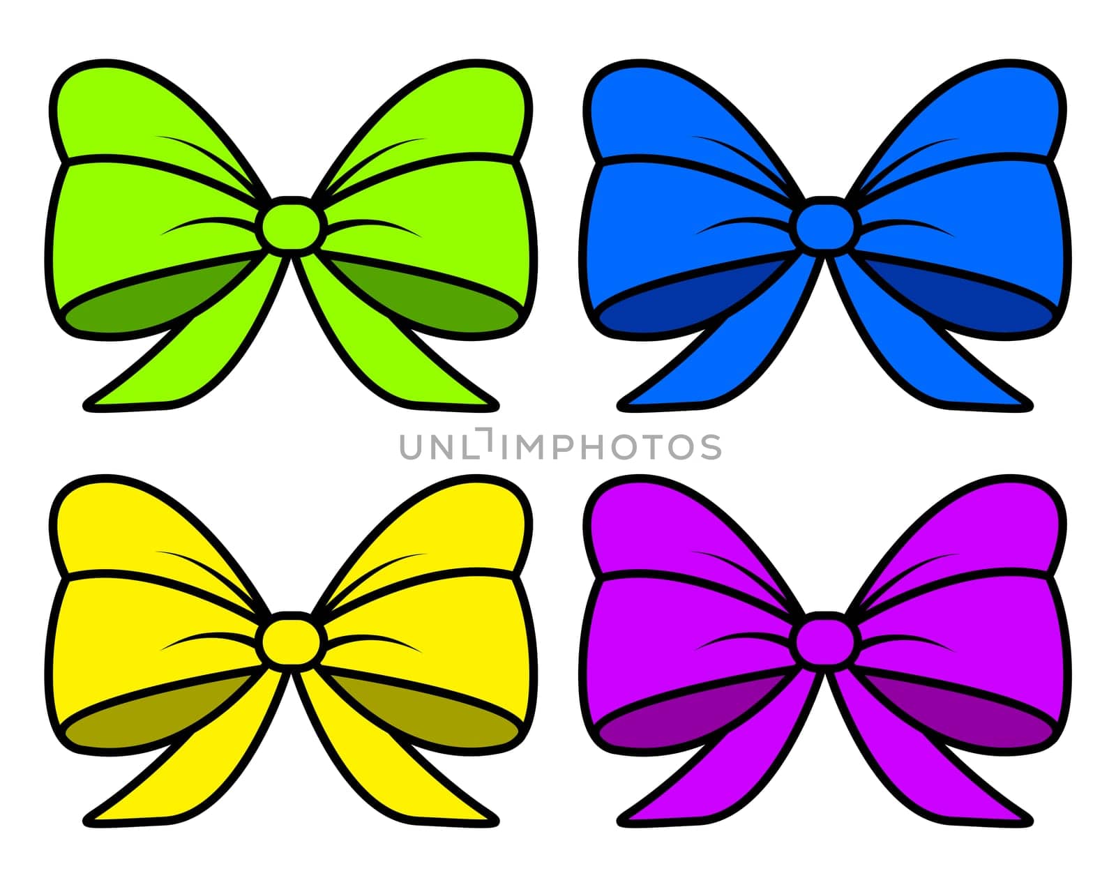 ribbon bow set for christmas present symbol design. Vector illustration isolated on white background.