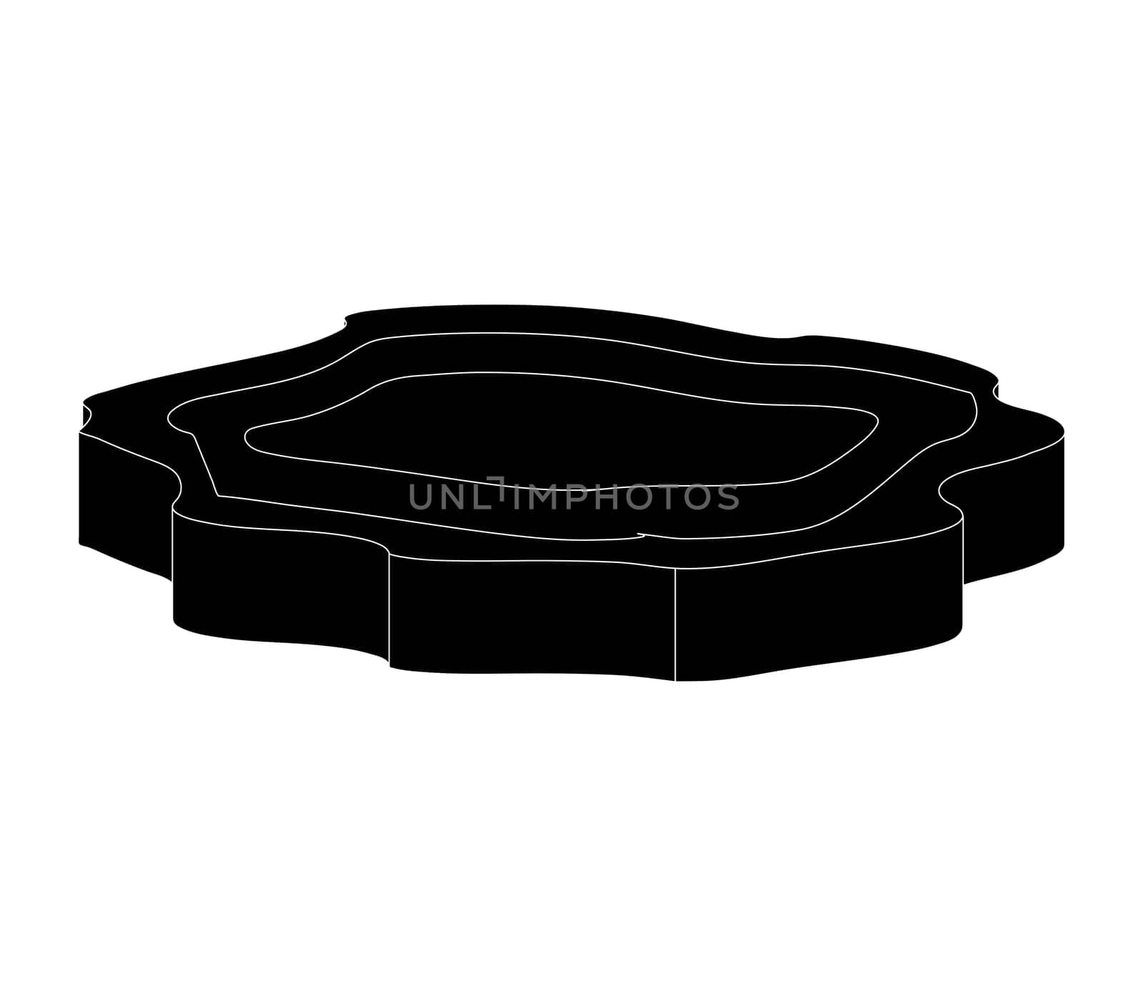 Ice floe silhouette icon, symbol, design. Winter vector illustration isolated on white background.