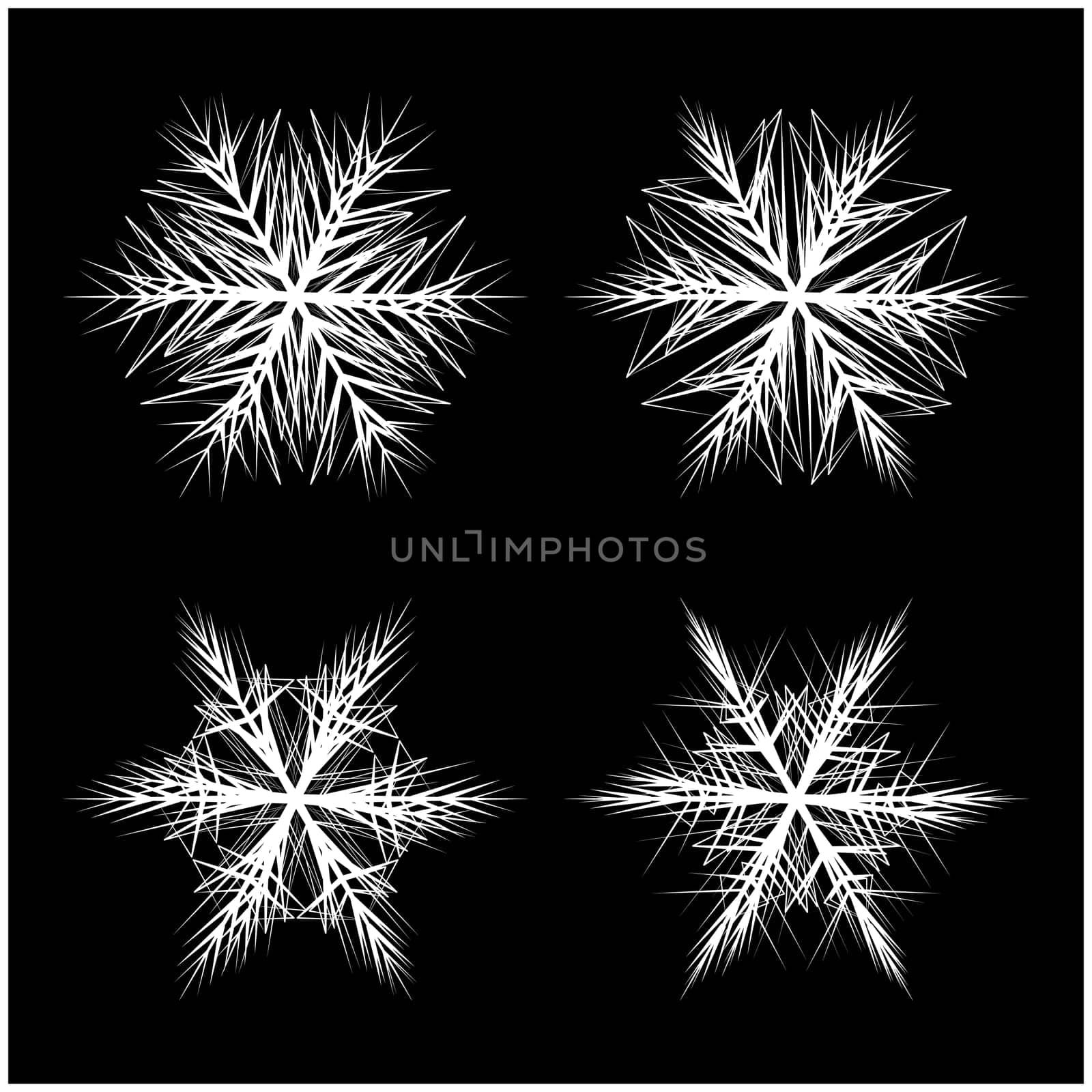 Snowflake silhouette icon, symbol, design. Winter, christmas vector illustration isolated on the black background.
