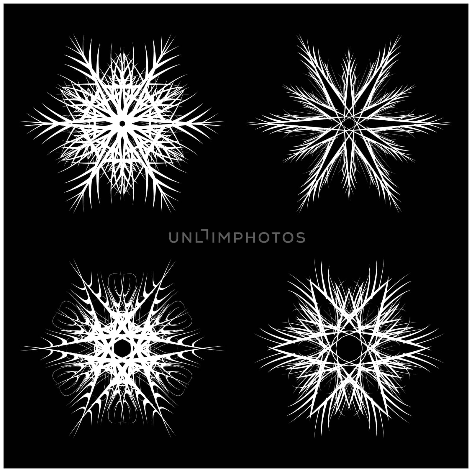 Snowflake silhouette icon, symbol, design. Winter, christmas vector illustration isolated on the black background.
