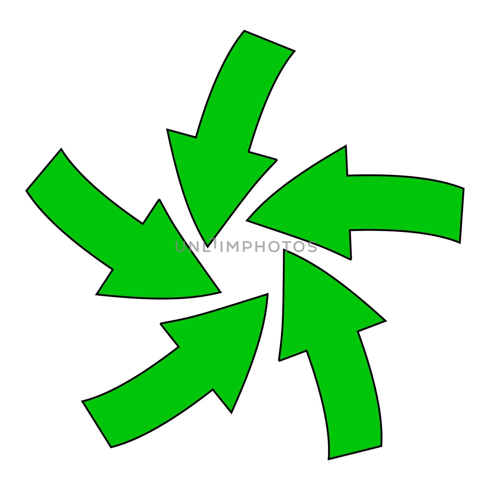 Recycle green Arrow symbol, icon business ecology concept. Vector illustration isolated on white background.