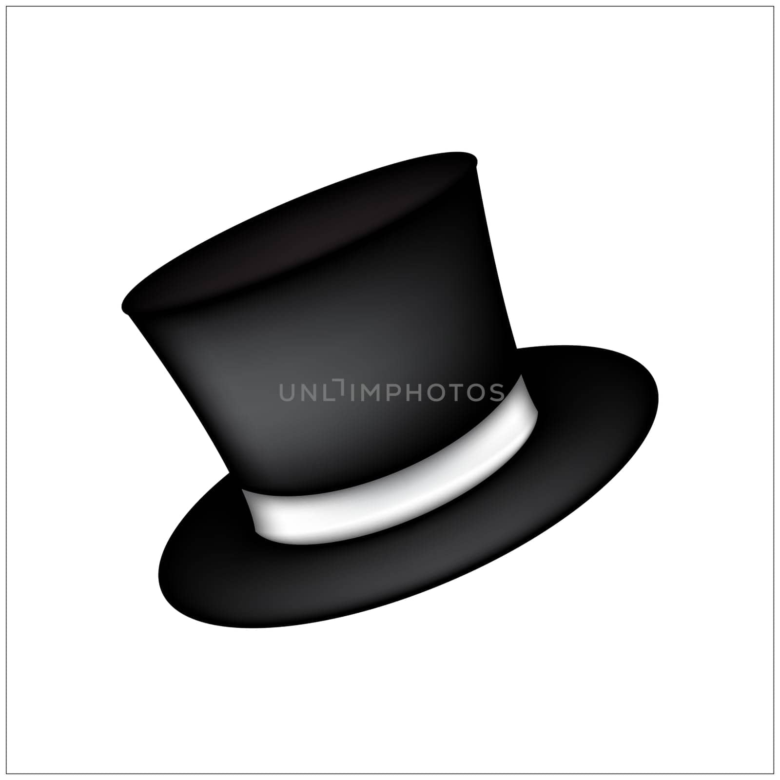 magic hat, gentleman hat cylinder with ribbon icon, symbol, design. vector illustration isolated on white background.