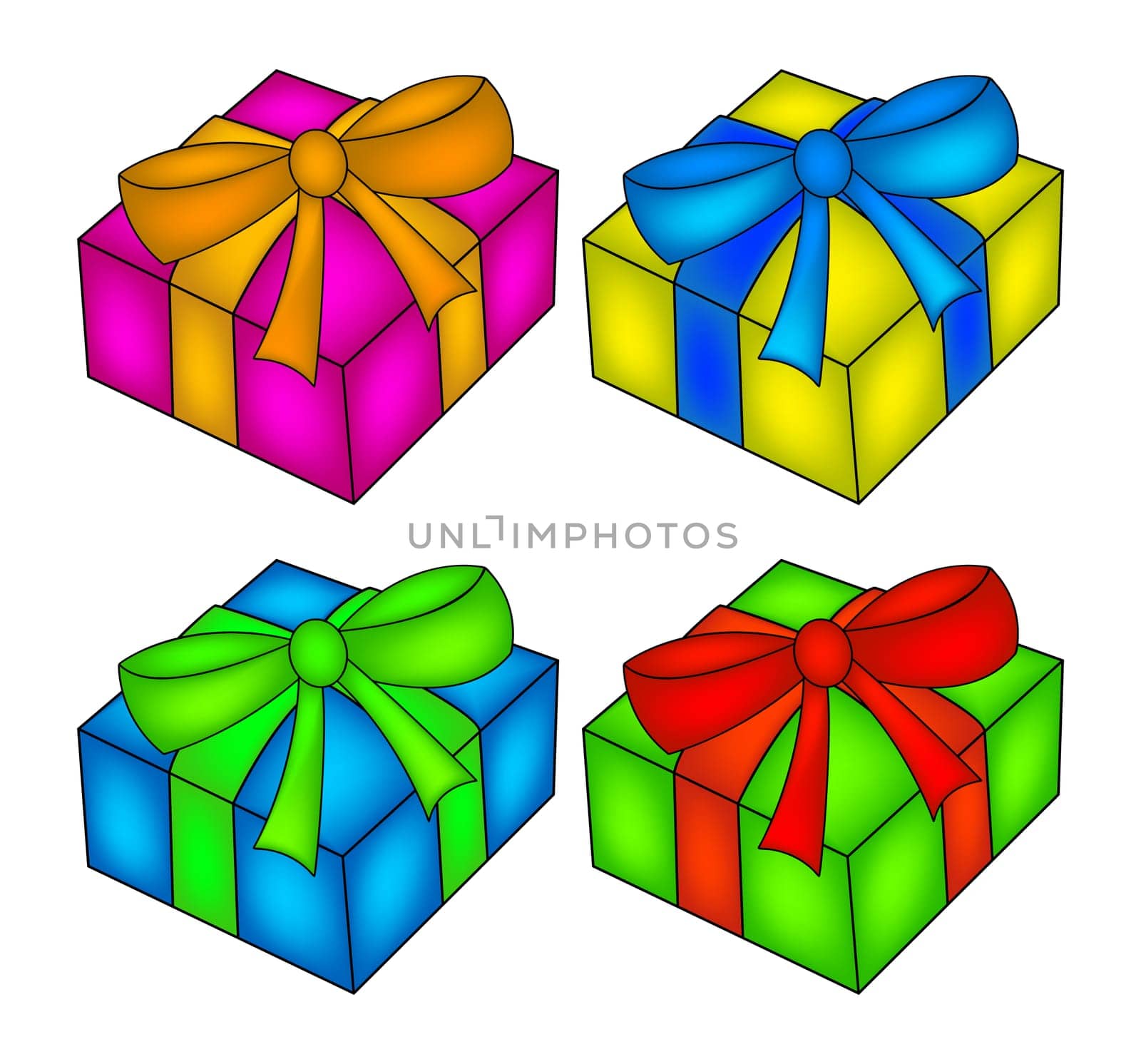 christmas box set, gift icon, symbol, design. vector illustration isolated on white background.