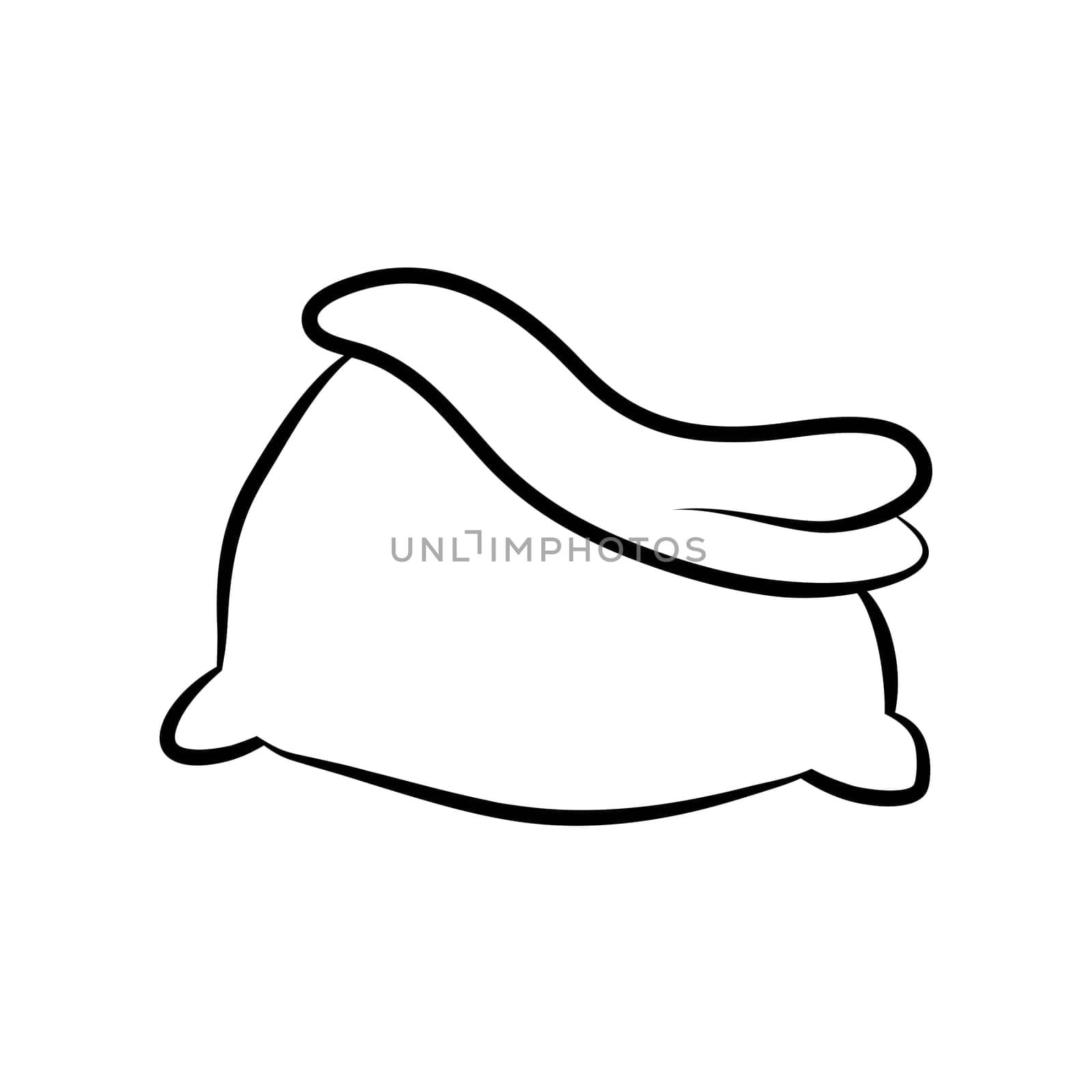 Santa bag, Christmas empty sack icon, symbol, design silhouette. Winter vector illustration isolated on white background.