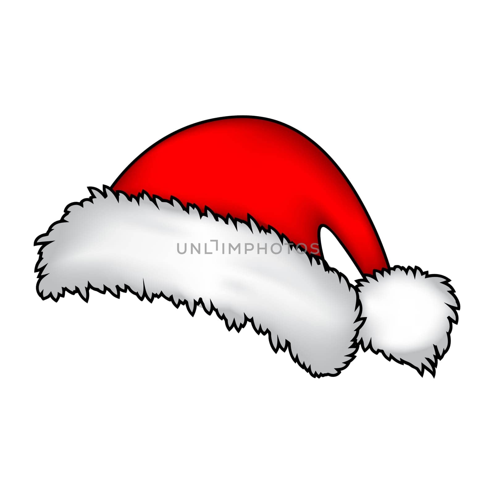 Santa hat, Christmas cap icon, symbol, design. Winter vector illustration isolated on white background.
