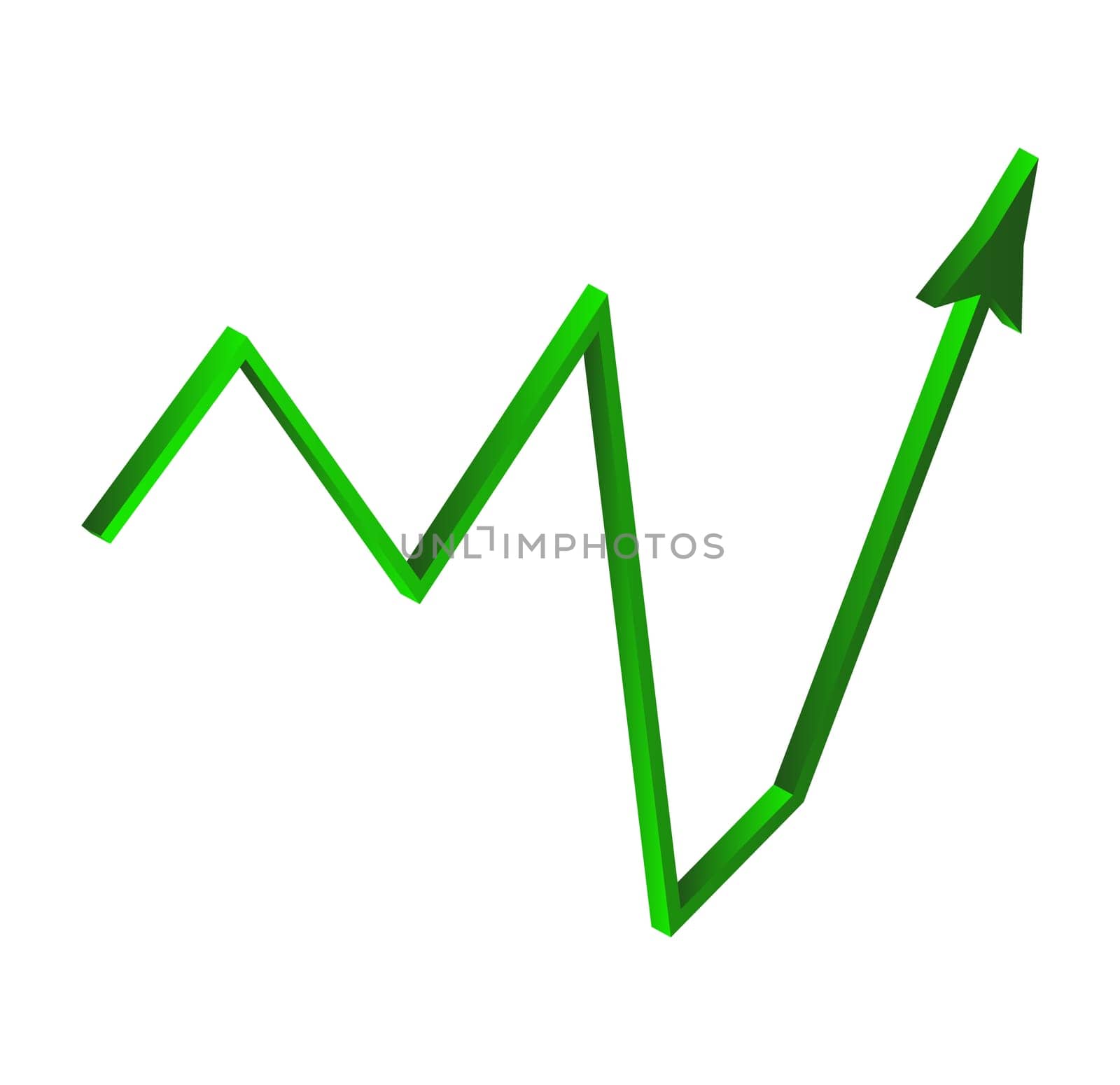 increase Arrow symbol, green icon business concept. Vector illustration isolated on white background.