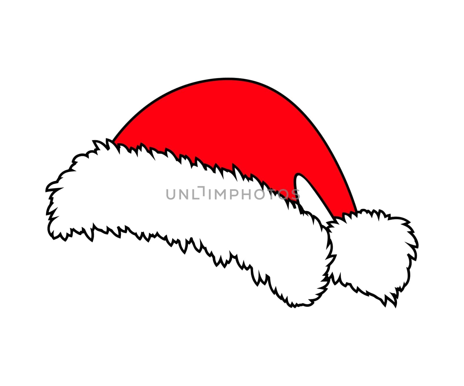 Santa hat, Christmas cap icon, symbol, design. Winter vector illustration isolated on white background.