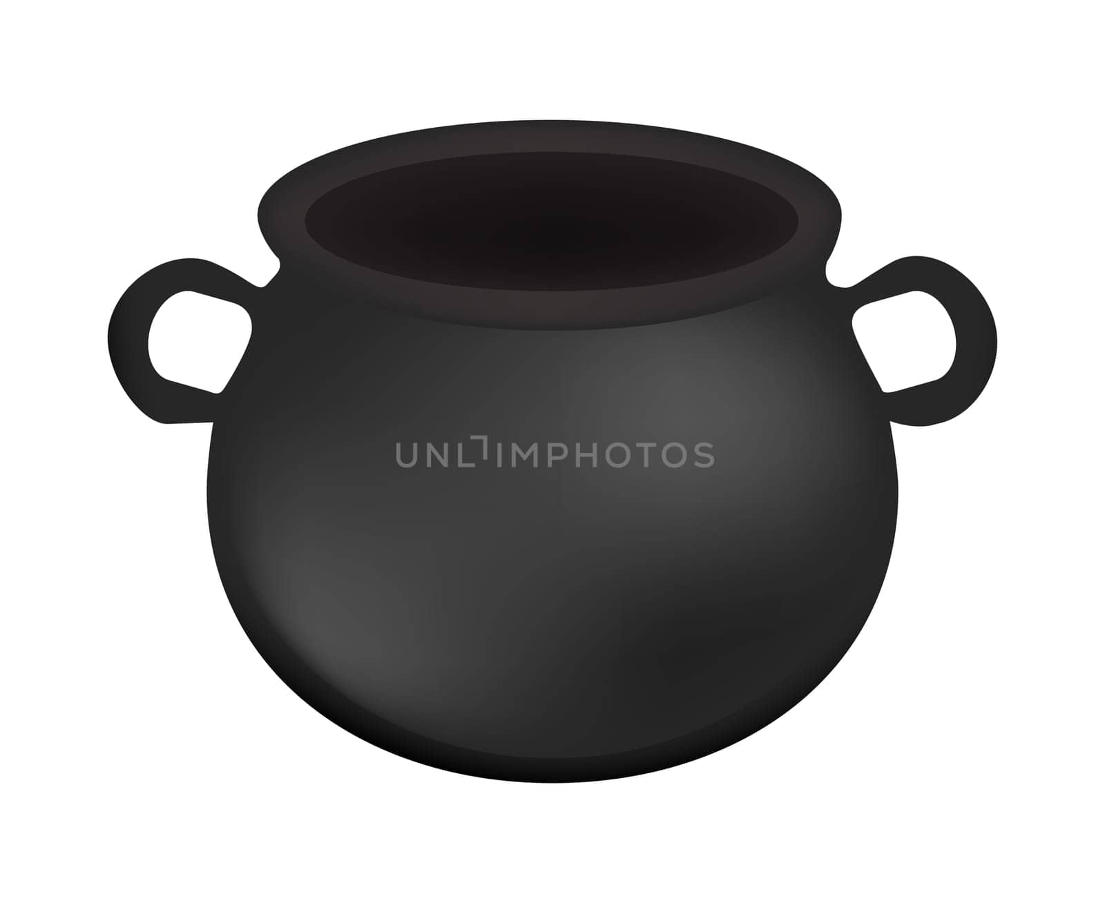 Empty witch cauldron,pot. Realistic Vector illustration isolated on white background. Created with gradient mesh.