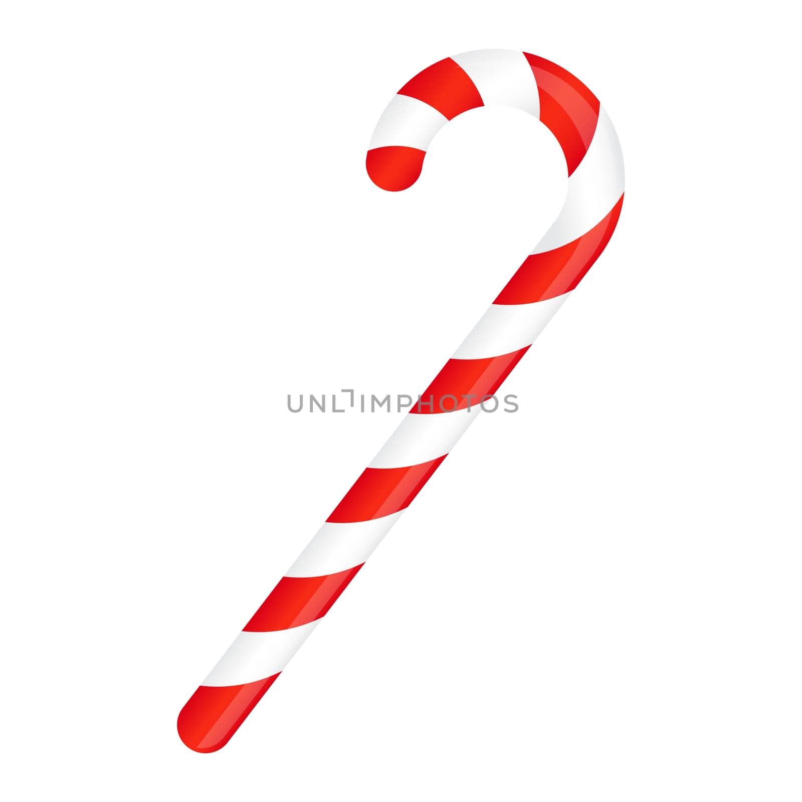 Candy cane striped in Christmas colours. Vector illustration isolated on a white background.