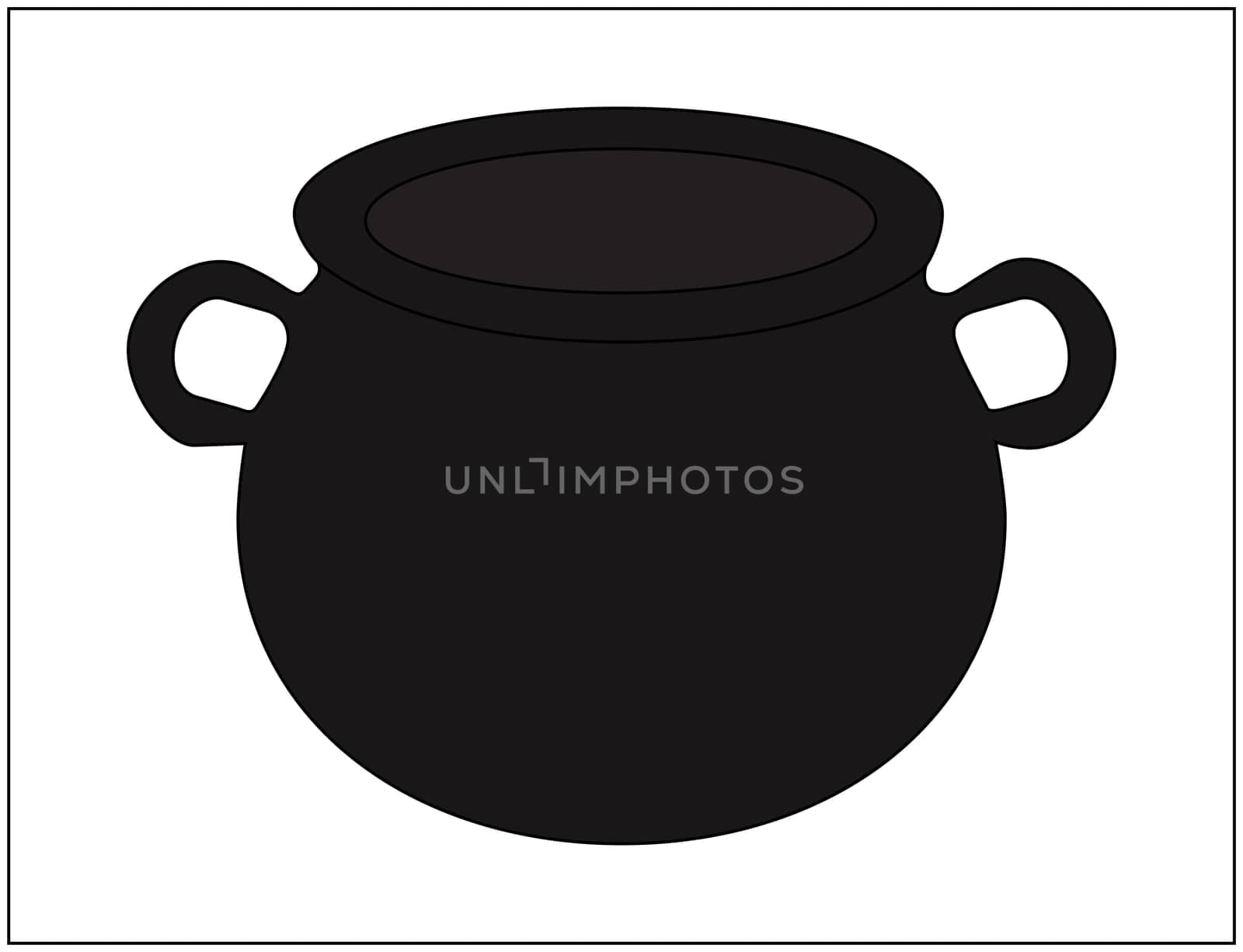 Empty witch cauldron,pot. Cartoon Vector illustration isolated on white background.