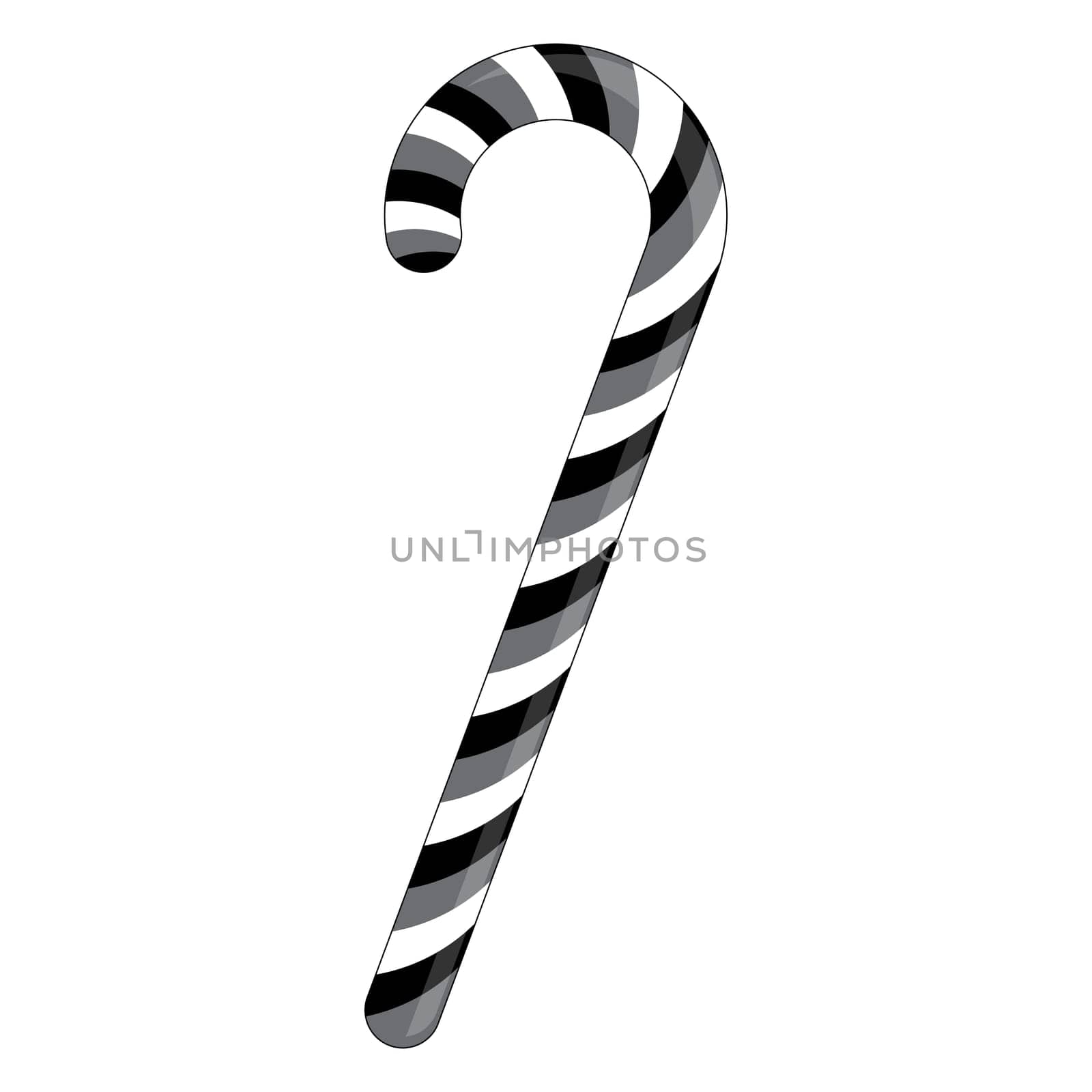 Candy cane striped silhouette for Christmas . Vector illustration isolated on a white background.