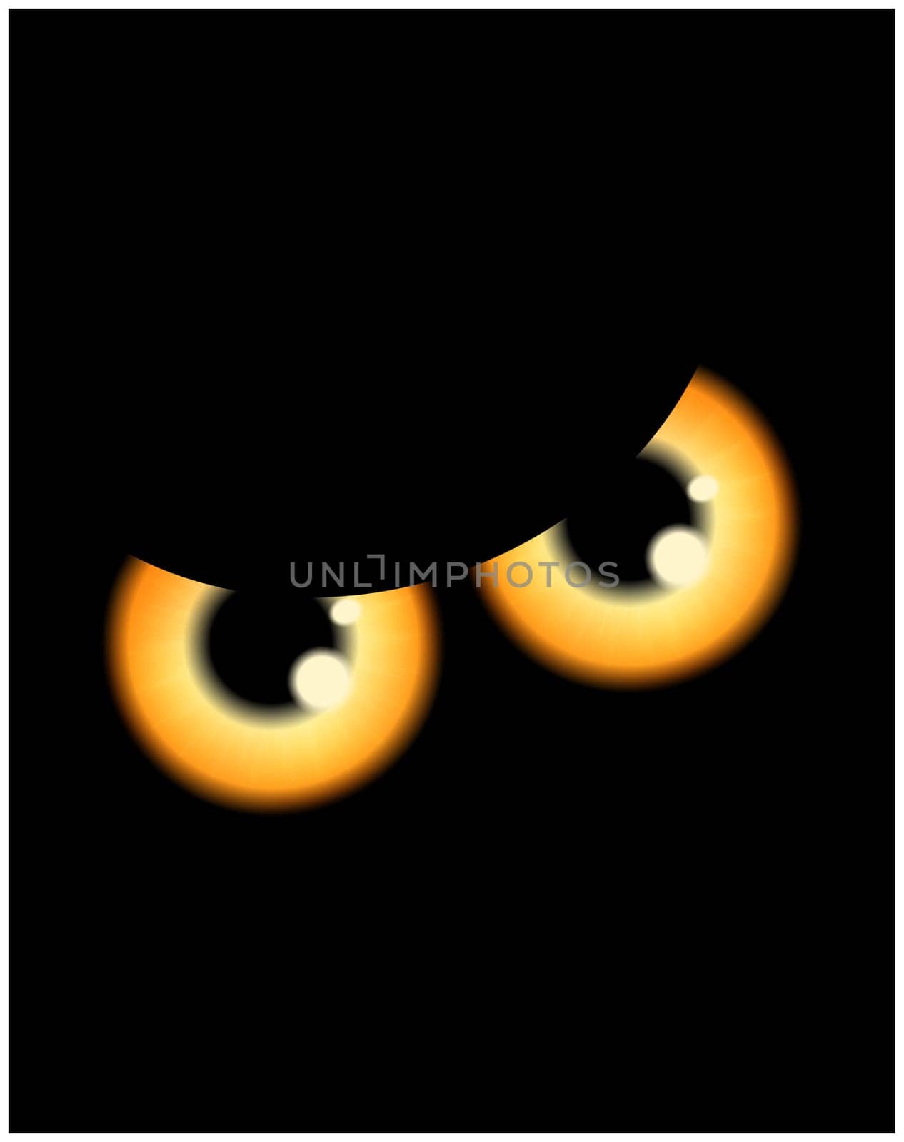 Image of Happy Halloween spooky background Flat design. Vector illustration of invitation card with scary bloody eyes, eyeballs