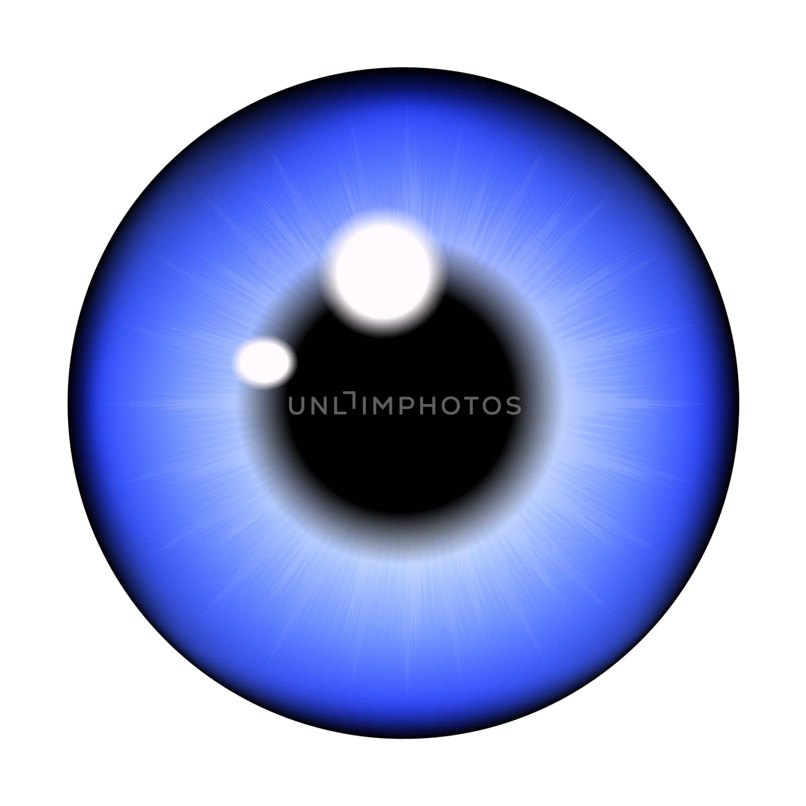 The pupil of the eye, eye ball. Realistic vector illustration isolated on white background.