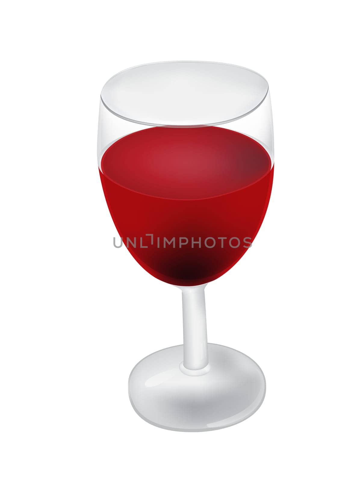 Vector illustration of realistic glass of red wine isolated on white background, EPS10
