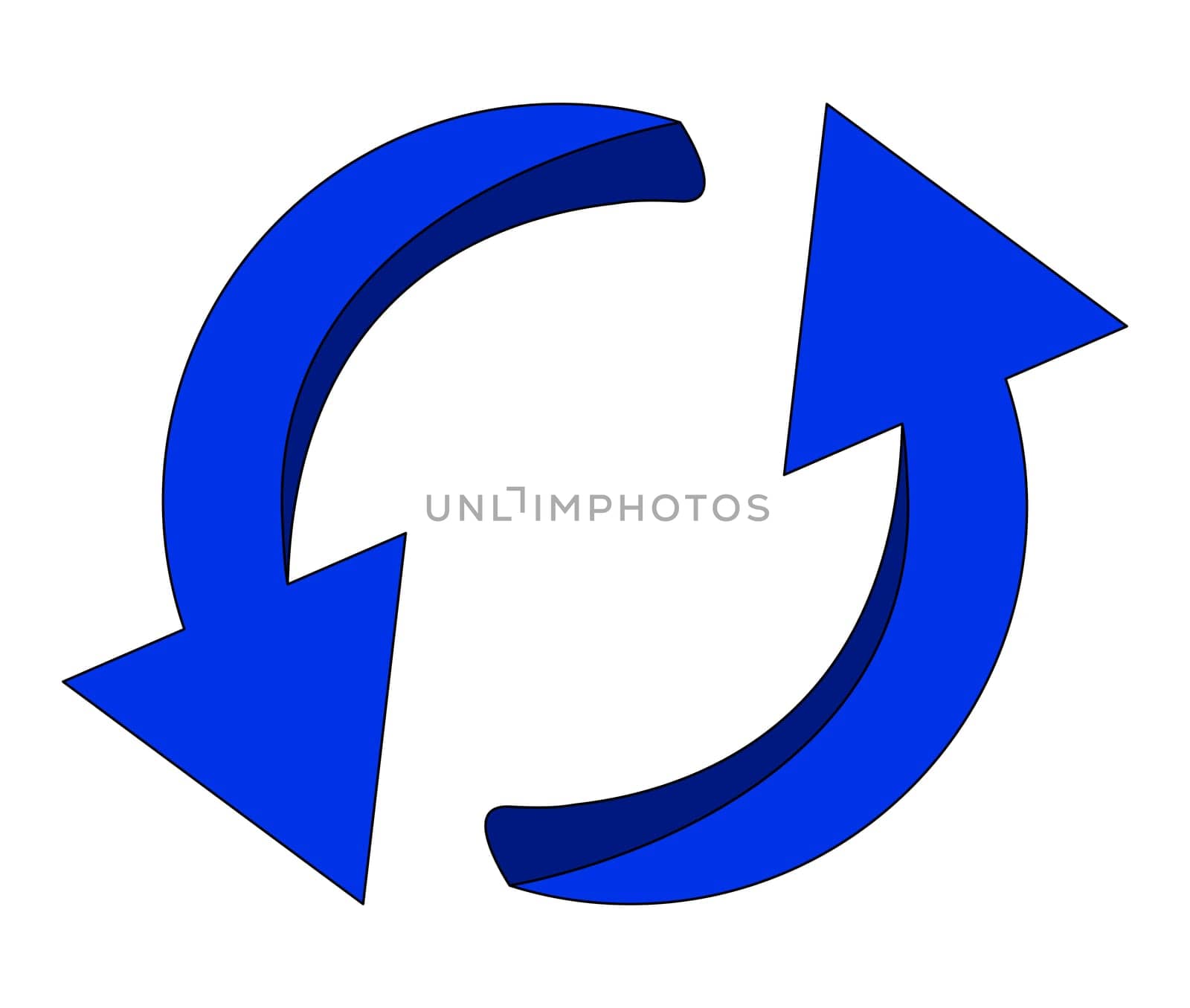Arrow symbol, blue icon business concept. Vector illustration isolated on white background.