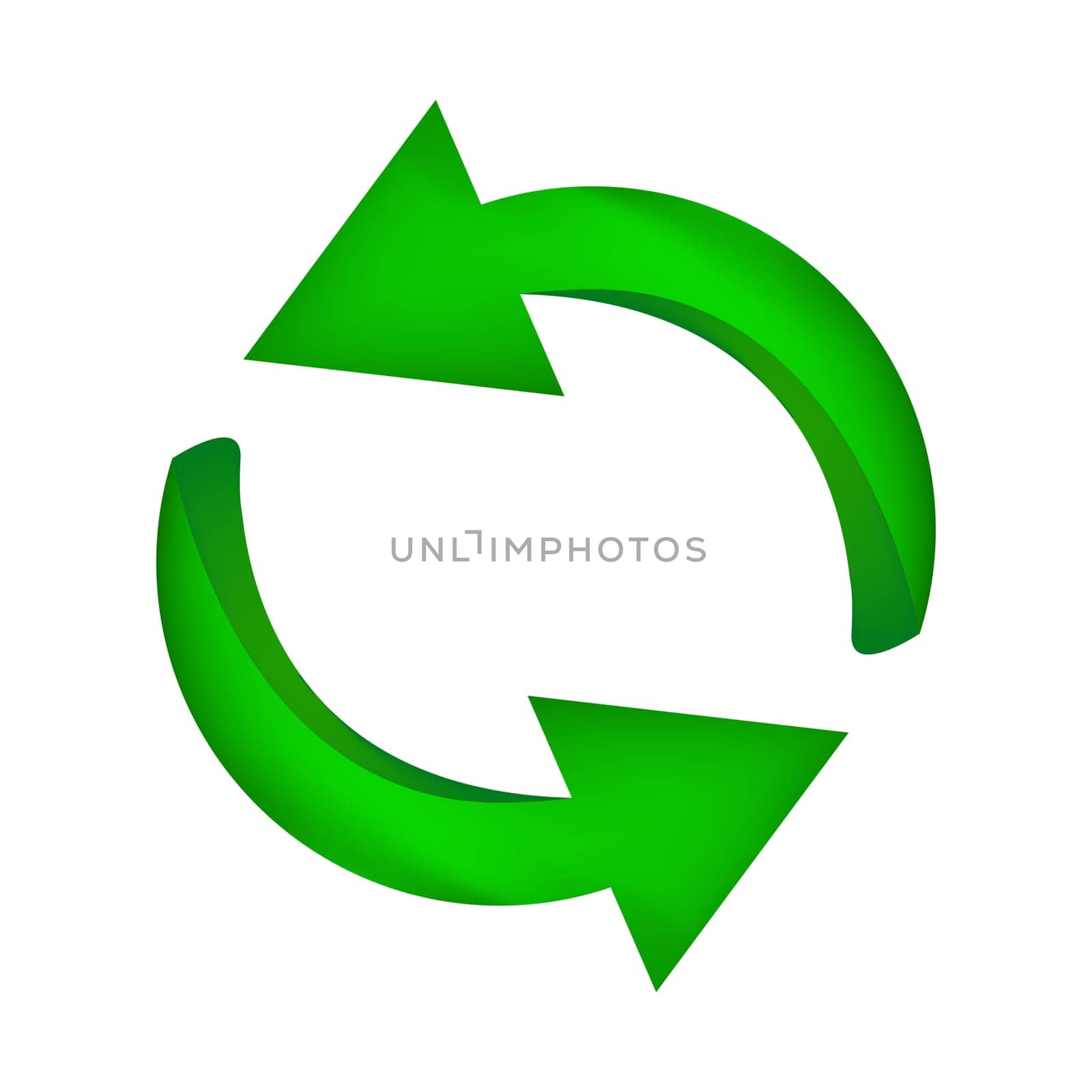 Recycle green Arrow symbol, icon business ecology concept. Vector illustration isolated on white background.
